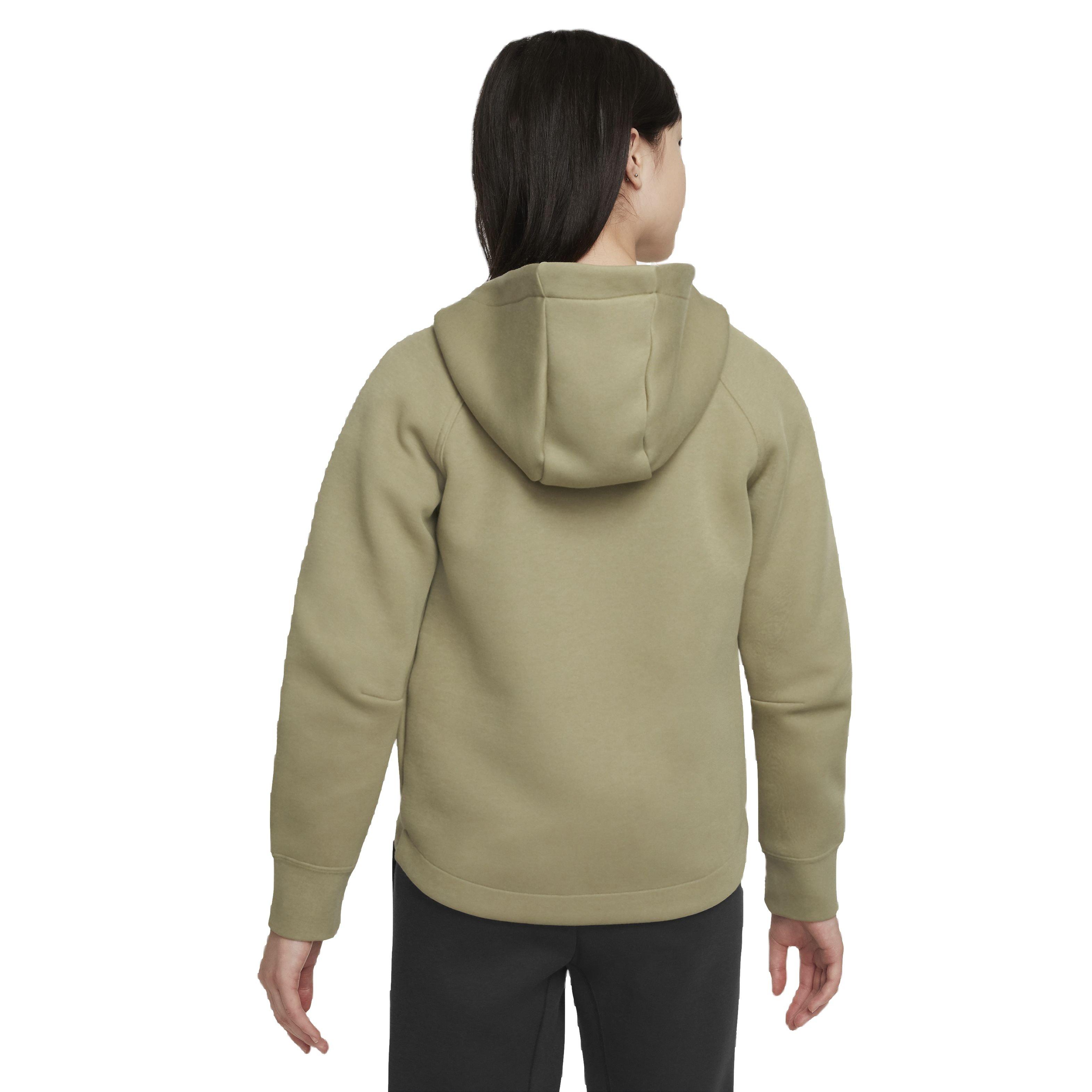 Nike Girls' Sportswear Tech Fleece Full-Zip LS Hooded Jacket - OLIVE Thumbnail View 2