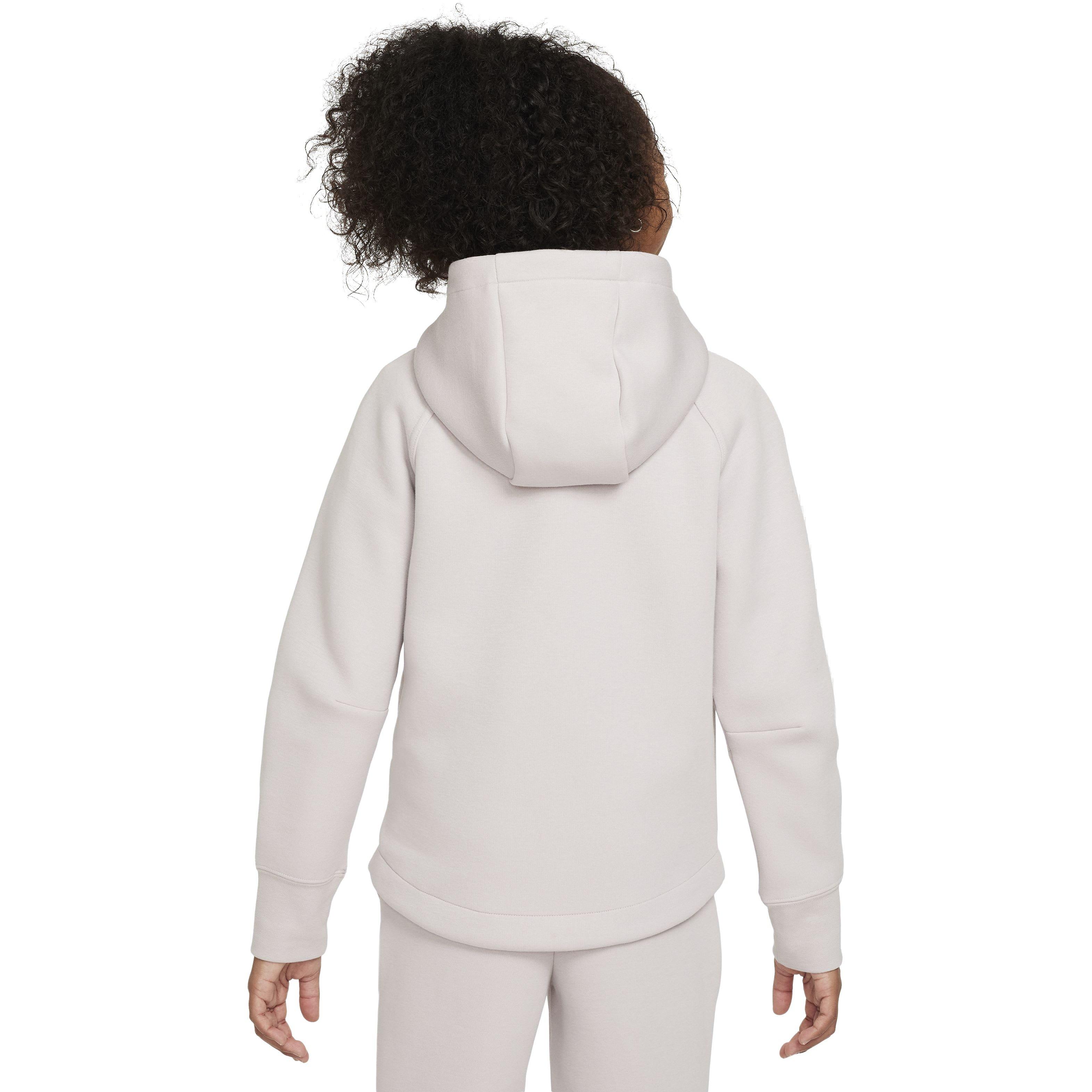 Nike Girls' Sportswear Tech Fleece Full-Zip LS Hooded Jacket - BEIGE Thumbnail View 2