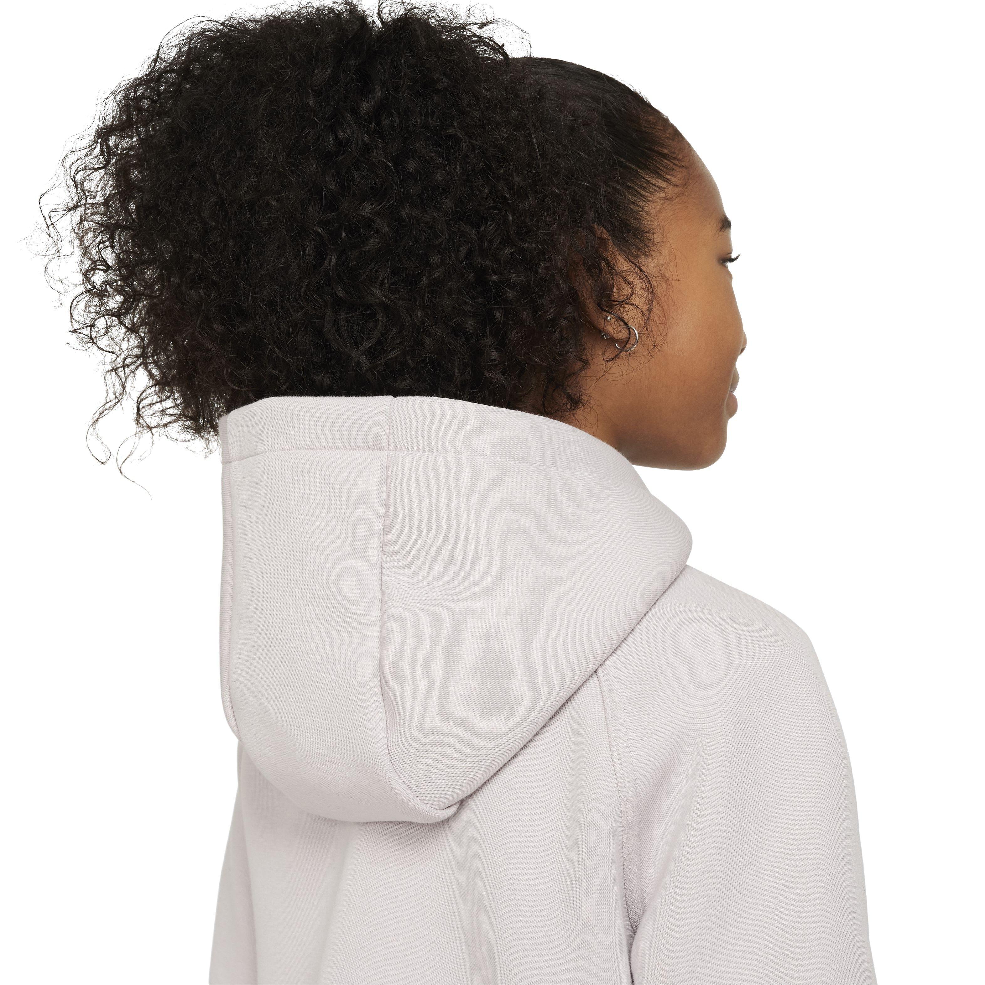 Nike Girls' Sportswear Tech Fleece Full-Zip LS Hooded Jacket - BEIGE Thumbnail View 5