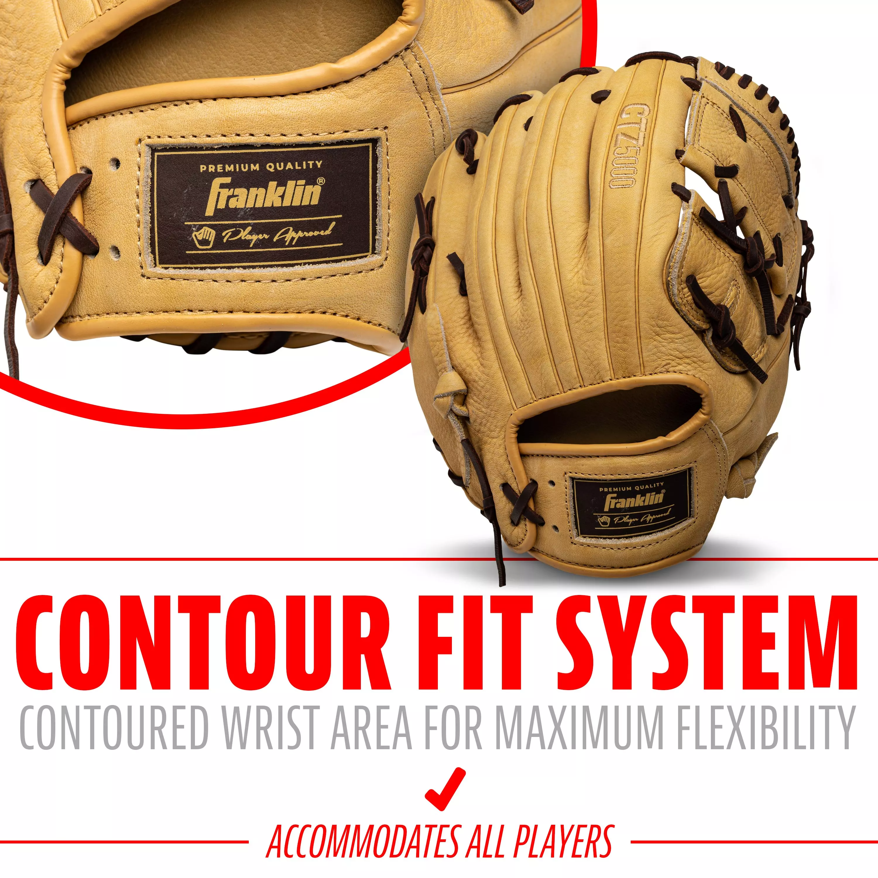 Franklin Sports CTZ5000 12" Baseball Fielding Glove RHT - Brown - BROWN