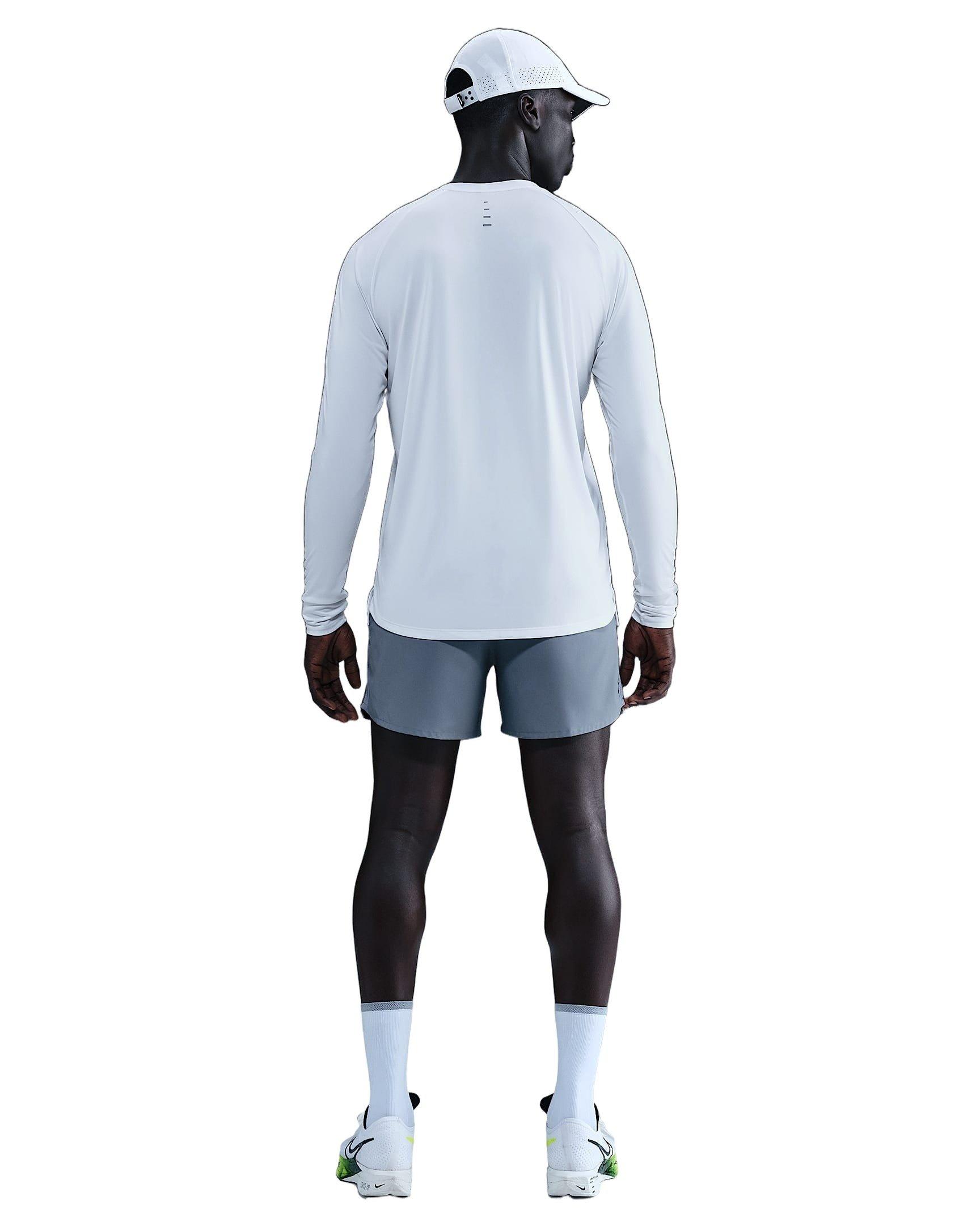 Nike Men's Stride Dri-FIT ADV Long-Sleeve Running Top - WHITE Thumbnail View 5