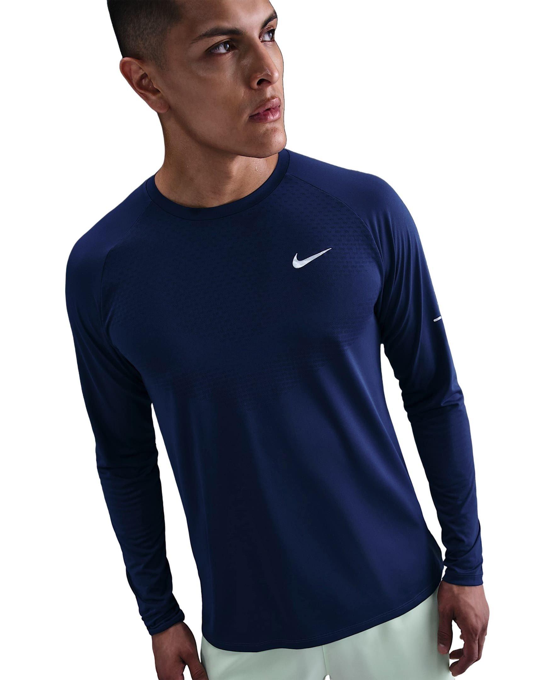 Nike Men's Stride Dri-FIT ADV Long-Sleeve Running Top - BLUE Thumbnail View 1