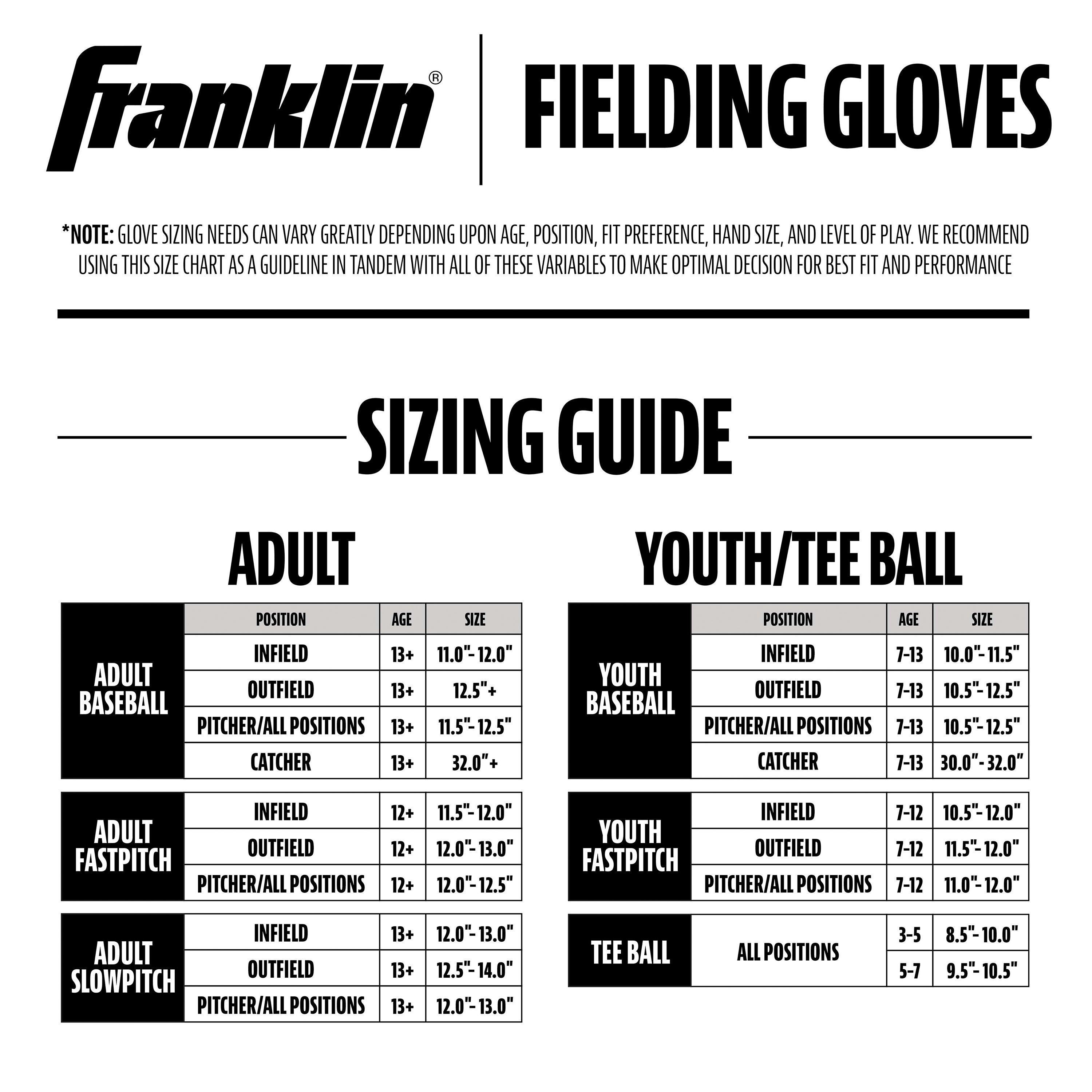 Franklin Sports CTZ5000 11.5" Brown Baseball Fielding Glove RHT