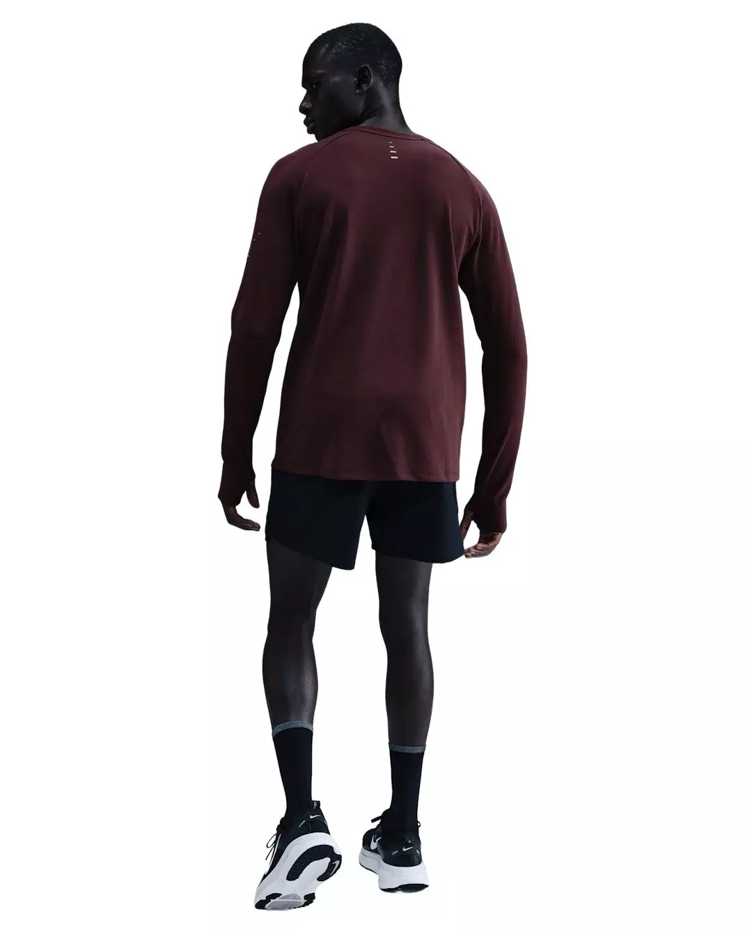 Nike Men's Stride Dri-FIT Running Waffle Crew - BURGUNDY
