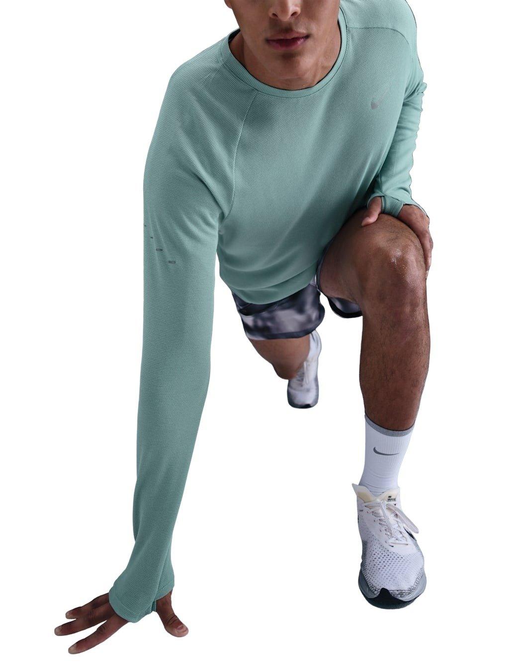 Nike Men's Stride Dri-FIT Running Waffle Crew - GREEN Thumbnail View 3