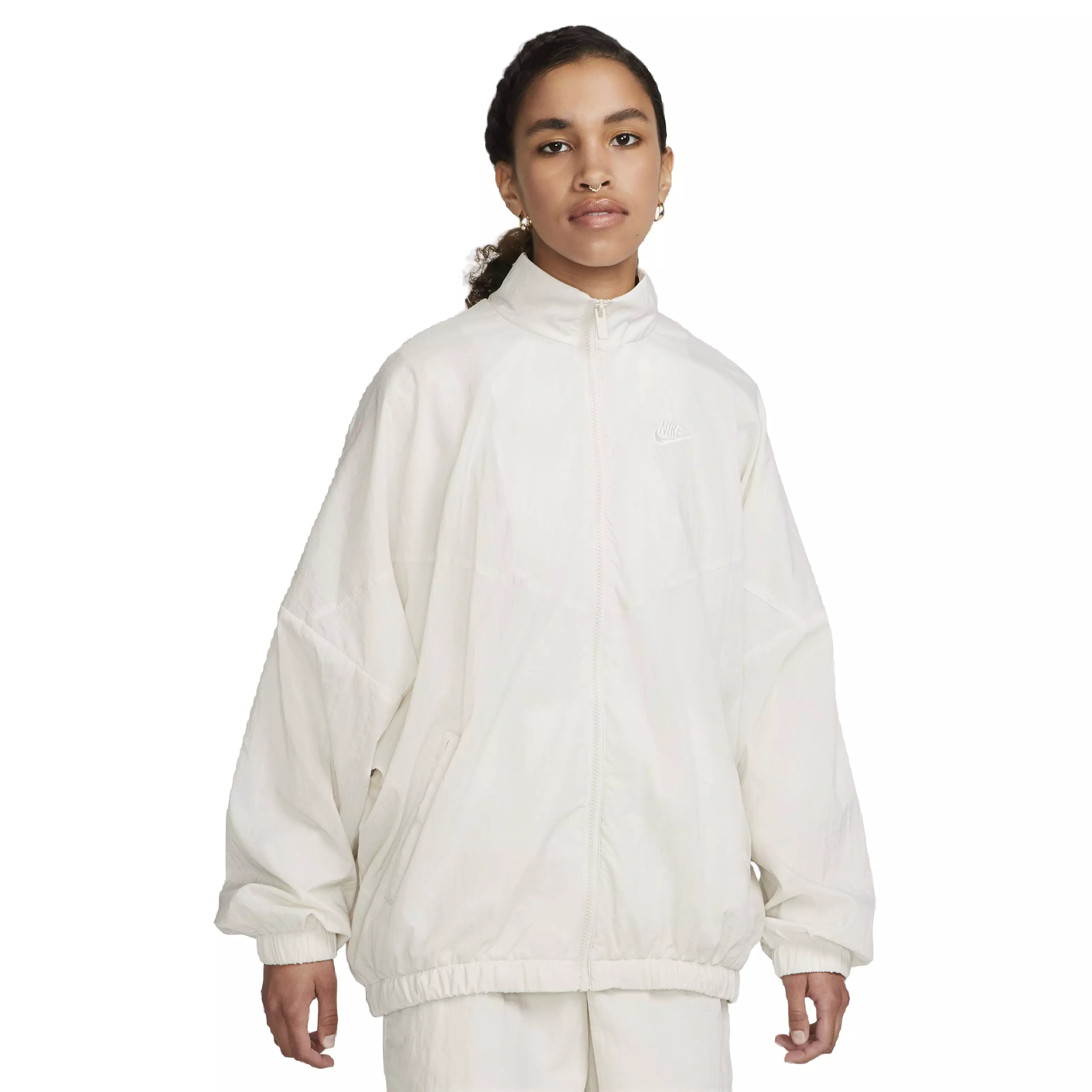 Nike Women's Sportswear Essential Woven Windrunner Jacket - White - WHITE