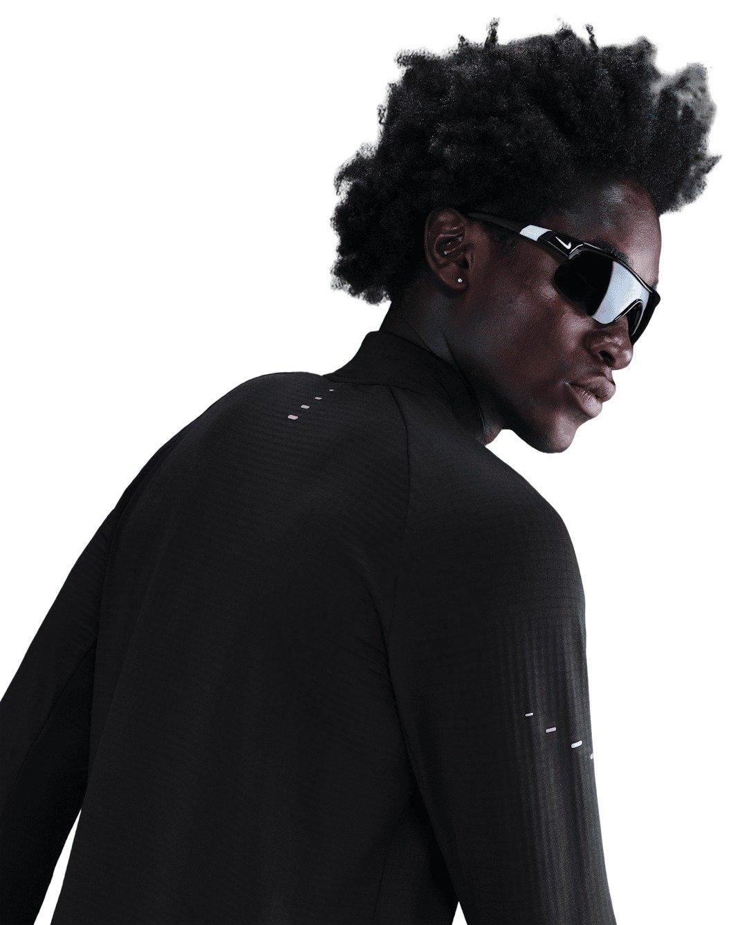 Nike Men's Stride Therma-FIT Repel Winterized 1/2-Zip Running Top - BLACK Thumbnail View 2