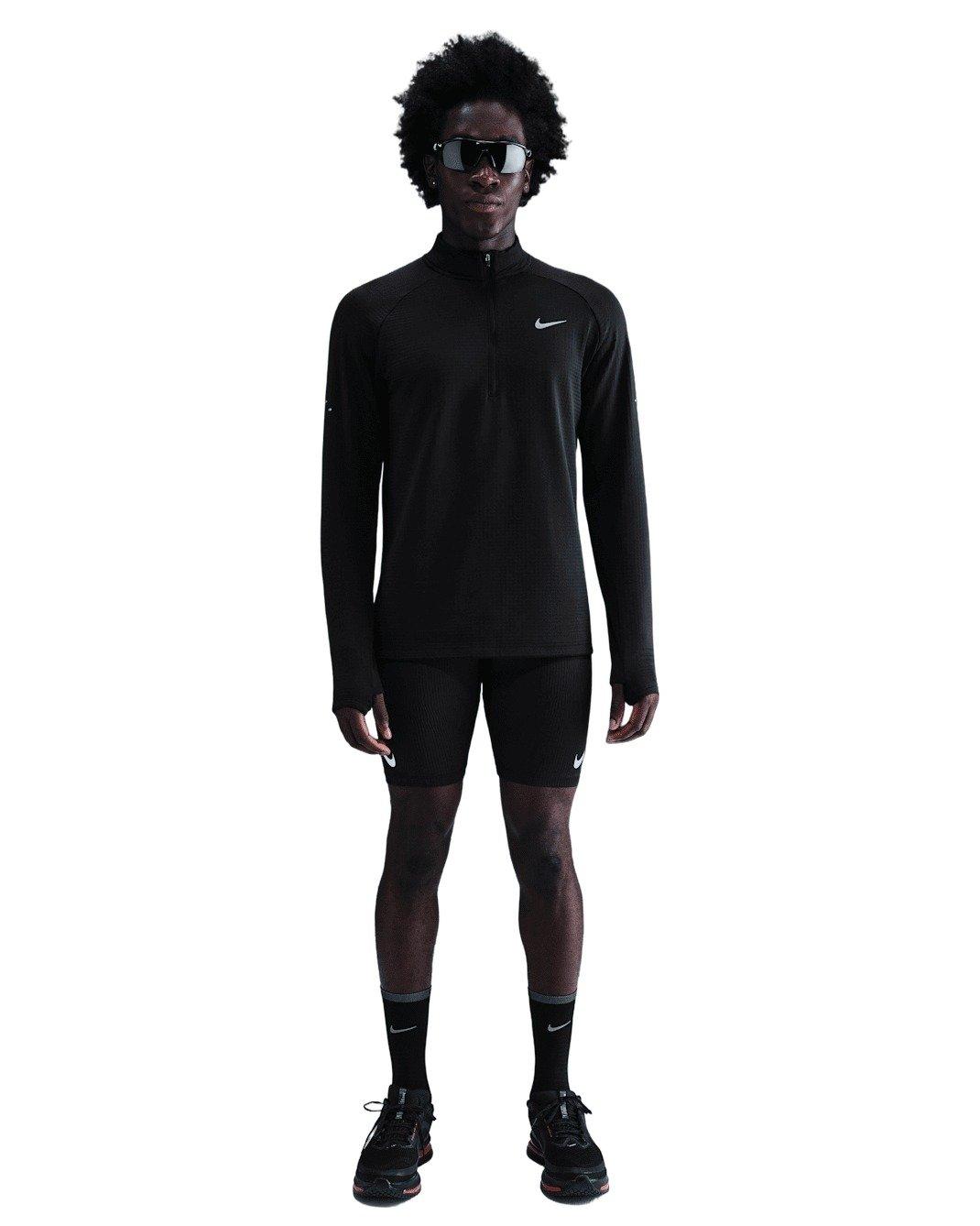 Nike Men's Stride Therma-FIT Repel Winterized 1/2-Zip Running Top - BLACK Thumbnail View 4