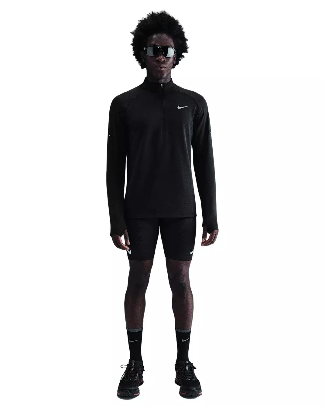 Nike Men's Stride Therma-FIT Repel Winterized 1/2-Zip Running Top - BLACK