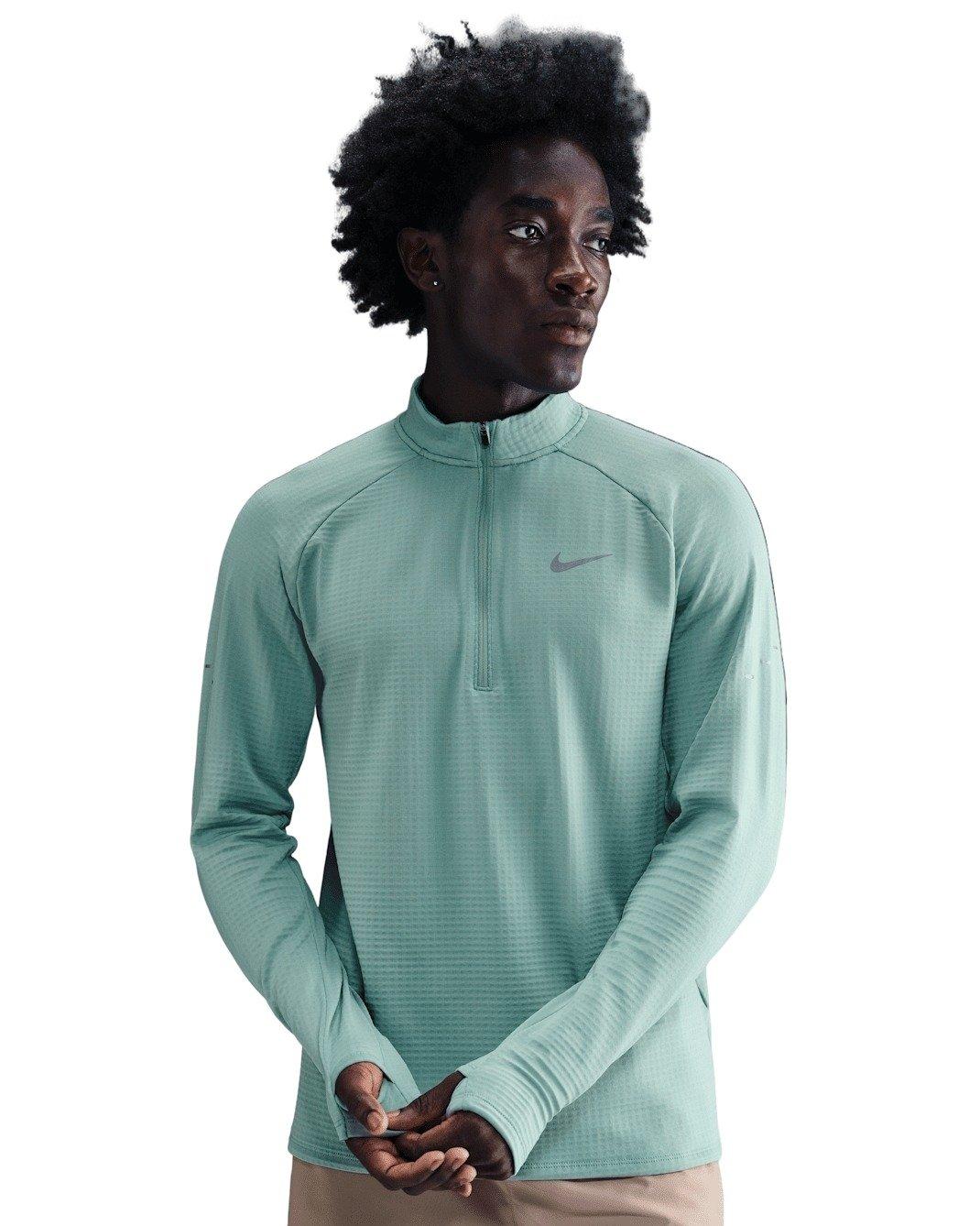 Nike Men's Stride Therma-FIT Repel Winterized 1/2-Zip Running Top - GREEN Thumbnail View 1