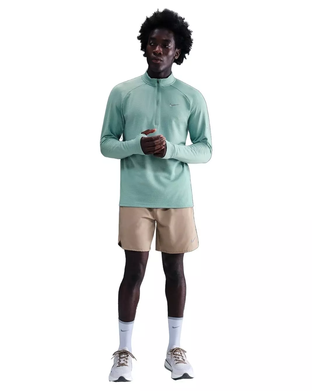 Nike Men's Stride Therma-FIT Repel Winterized 1/2-Zip Running Top - GREEN