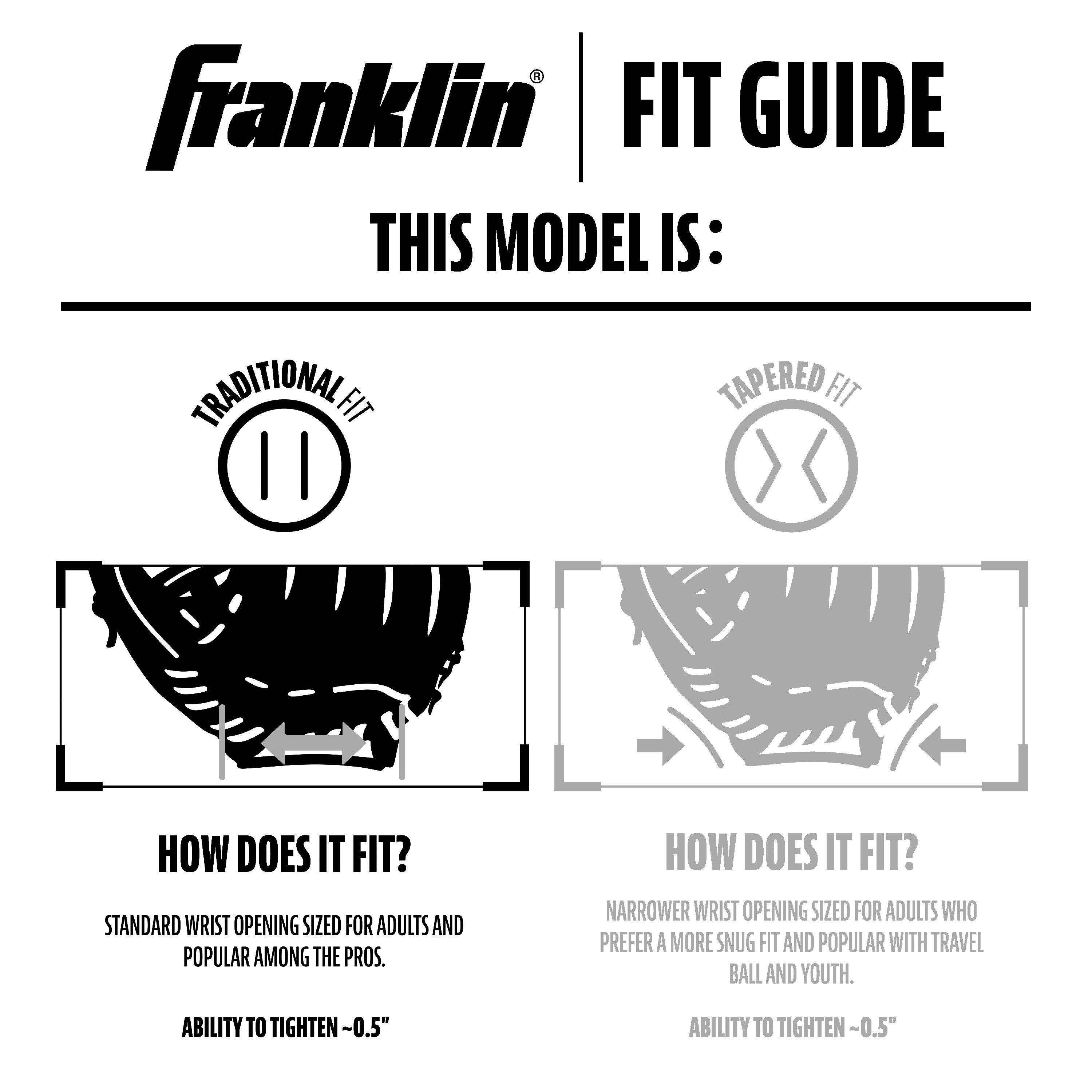 Franklin Sports CTZ5000 12.75" Baseball Fielding Glove RHT - Black - BLACK Thumbnail View 7