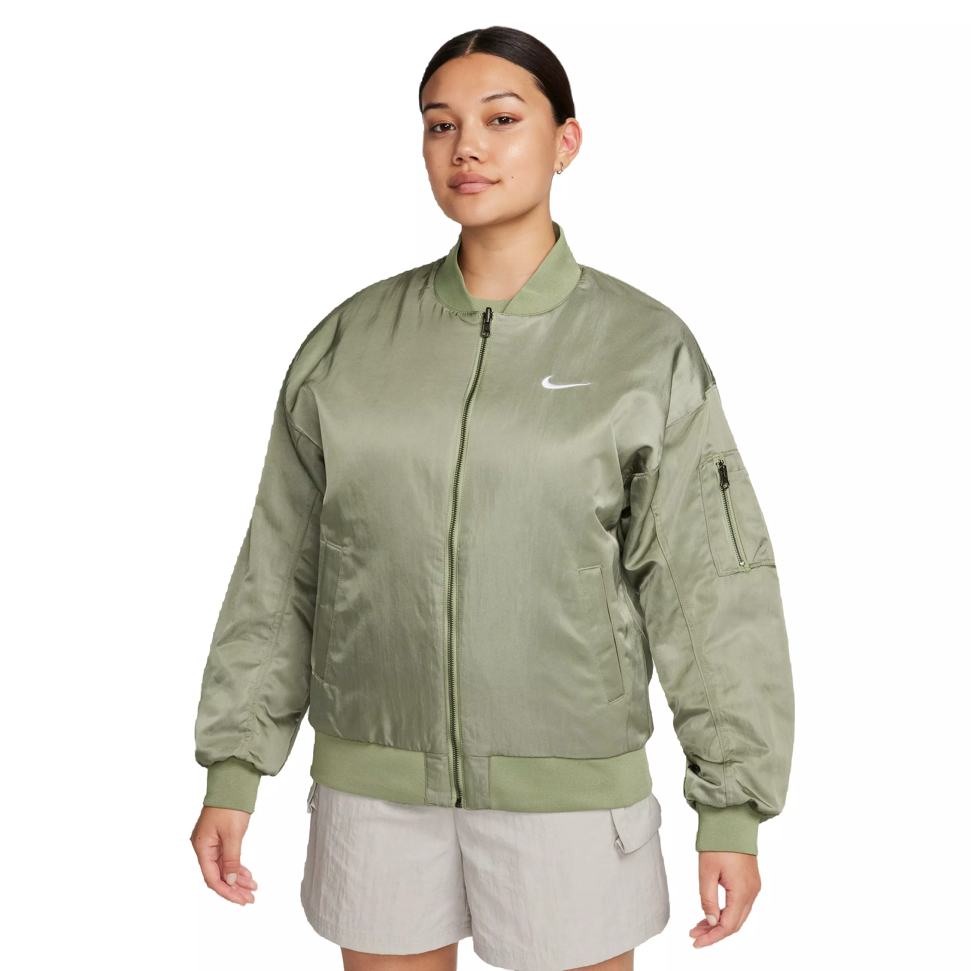 Nike Women's Sportswear Reversible Varsity Bomber Jacket - Green - GREEN