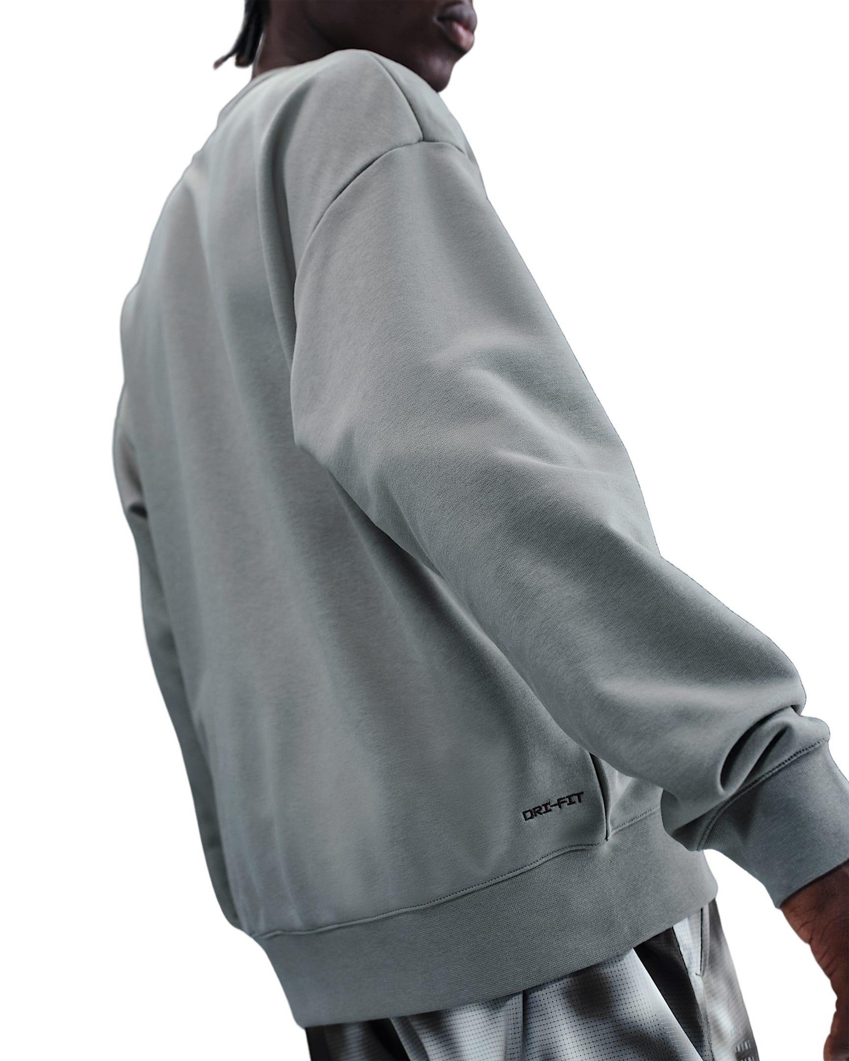 Nike Men's Dri-FIT Fleece Running Crew -Grey - GREY Thumbnail View 2