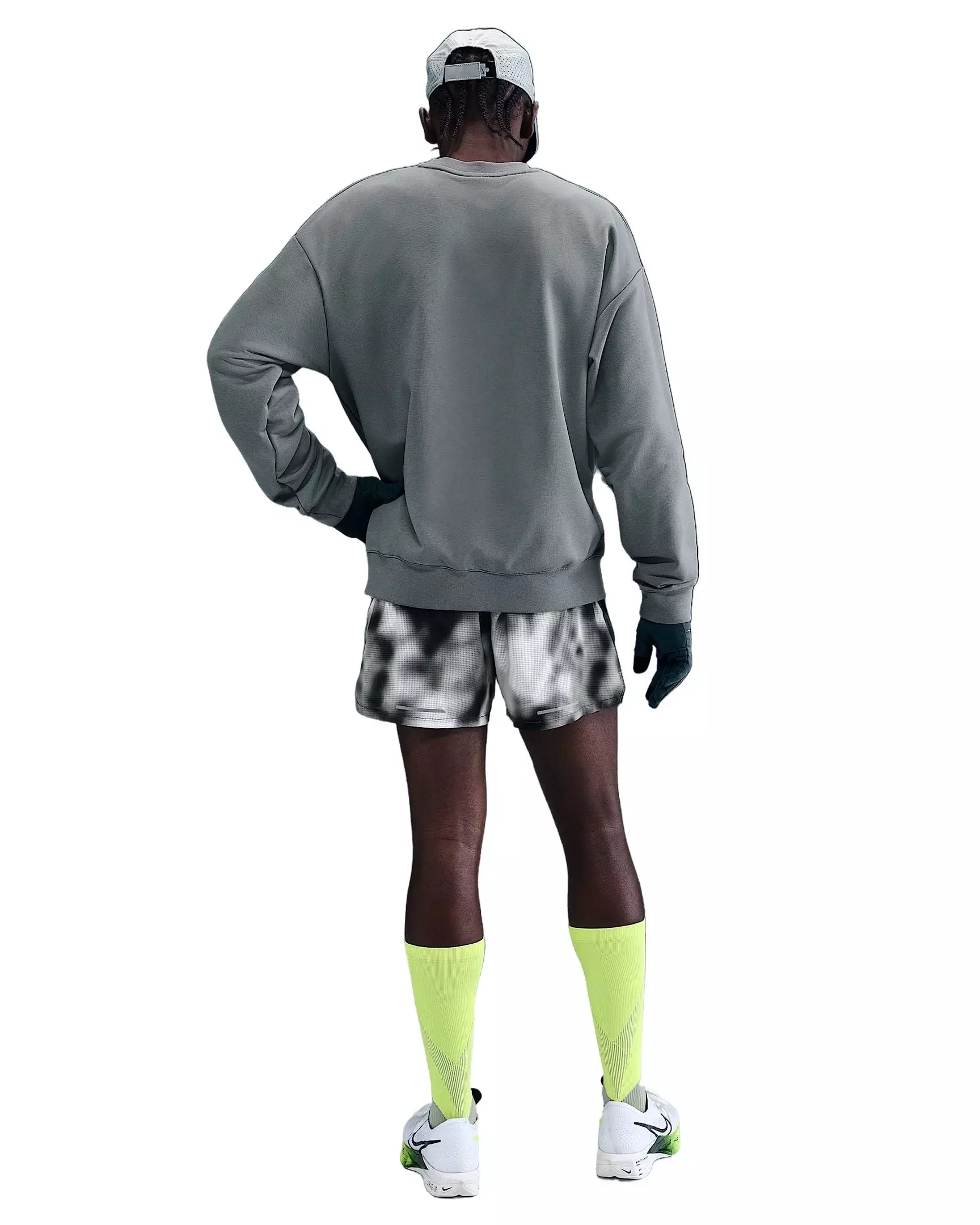 Nike Men's Dri-FIT Fleece Running Crew - Grey - GREY