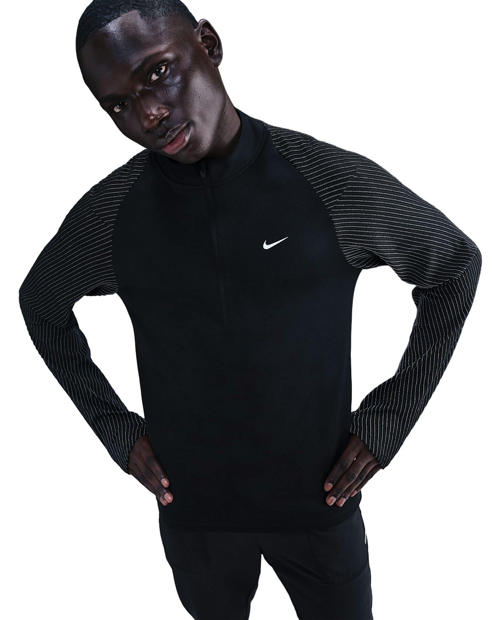 Nike Men's Dri-FIT 1/2-Zip Running Top with Reflective Design Accents -Black - BLACK Thumbnail View 1