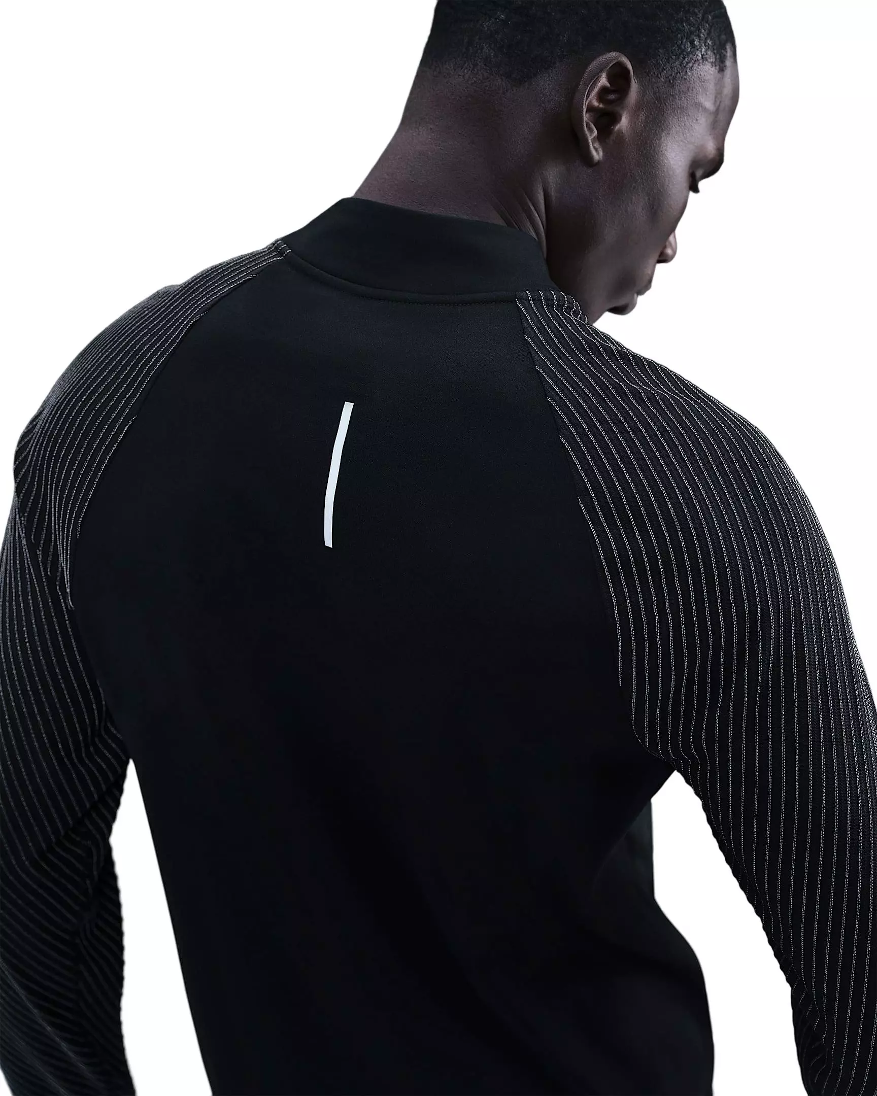 Nike Men's Dri-FIT 1/2-Zip Running Top with Reflective Design Accents -Black - BLACK