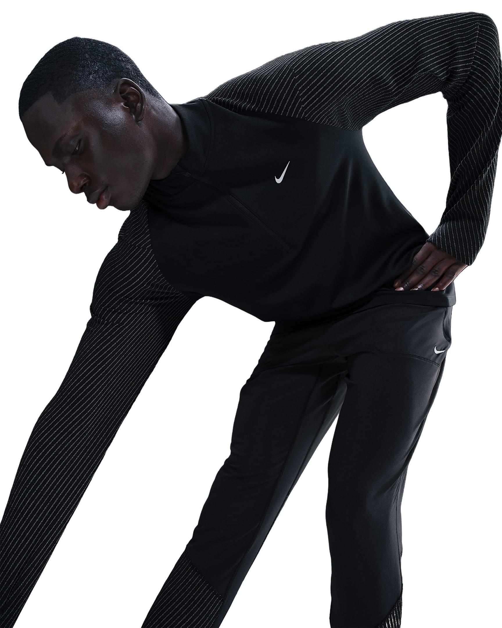 Nike Men's Dri-FIT 1/2-Zip Running Top with Reflective Design Accents -Black - BLACK Thumbnail View 3