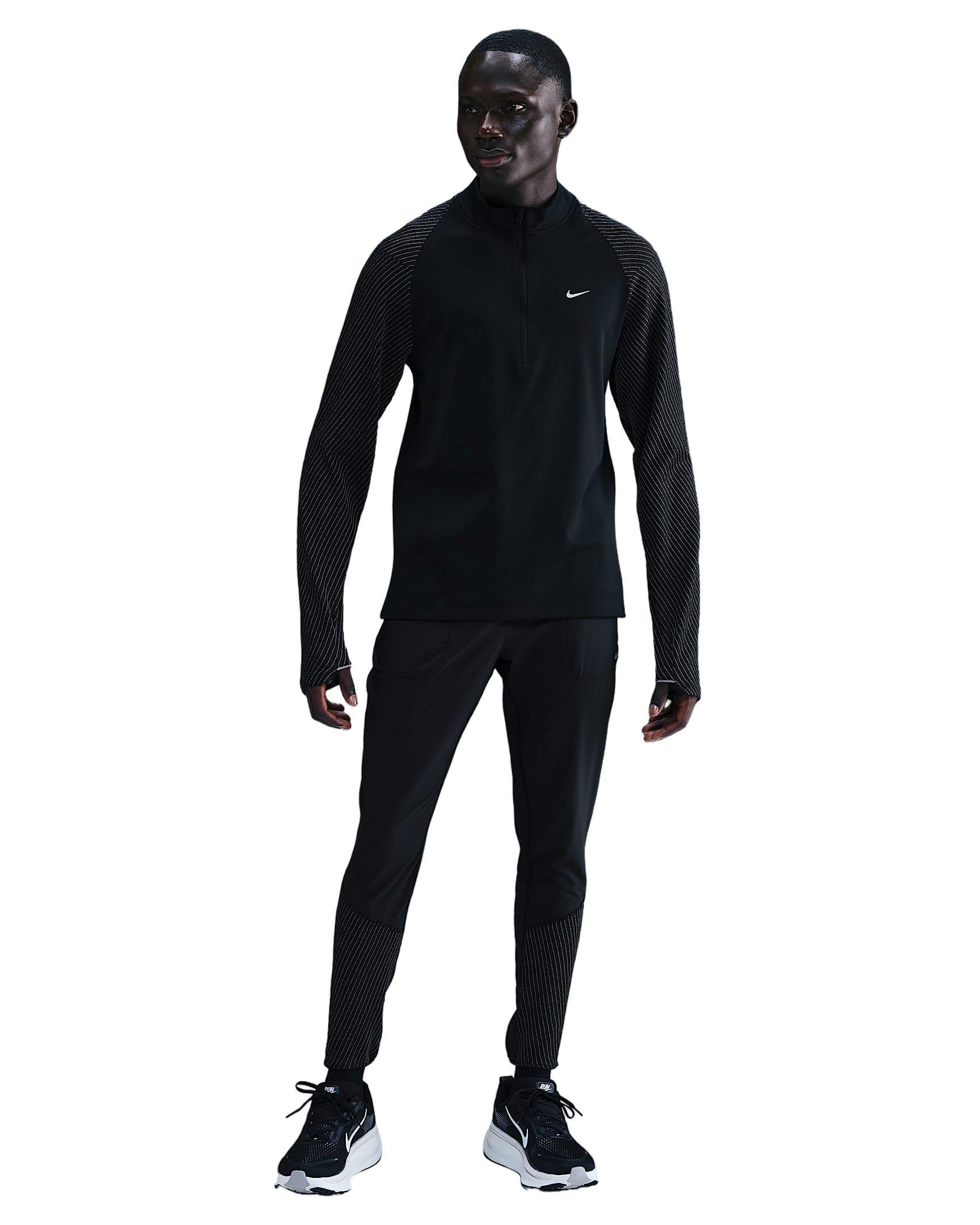 Nike Men's Dri-FIT 1/2-Zip Running Top with Reflective Design Accents - Black - BLACK Thumbnail View 4