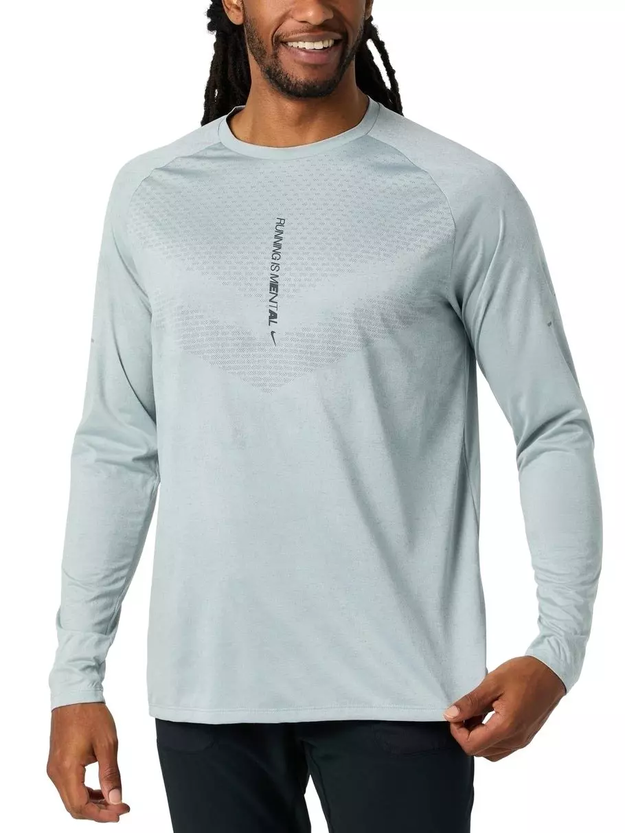 Nike Men's Stride Dri-FIT Long Sleeve Top - Lt Smoke Grey - LT SMOKE GREY