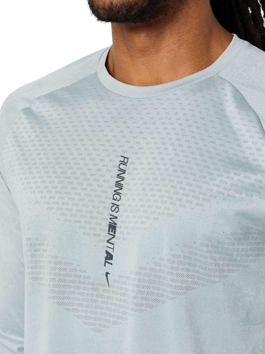 Nike Men's Stride Dri-FIT Long Sleeve Top - Lt Smoke Grey - LT SMOKE GREY Thumbnail View 3