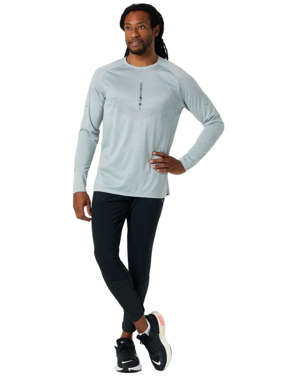 Nike Men's Stride Dri-FIT Long Sleeve Top -Lt Smoke Grey - LT SMOKE GREY Thumbnail View 6