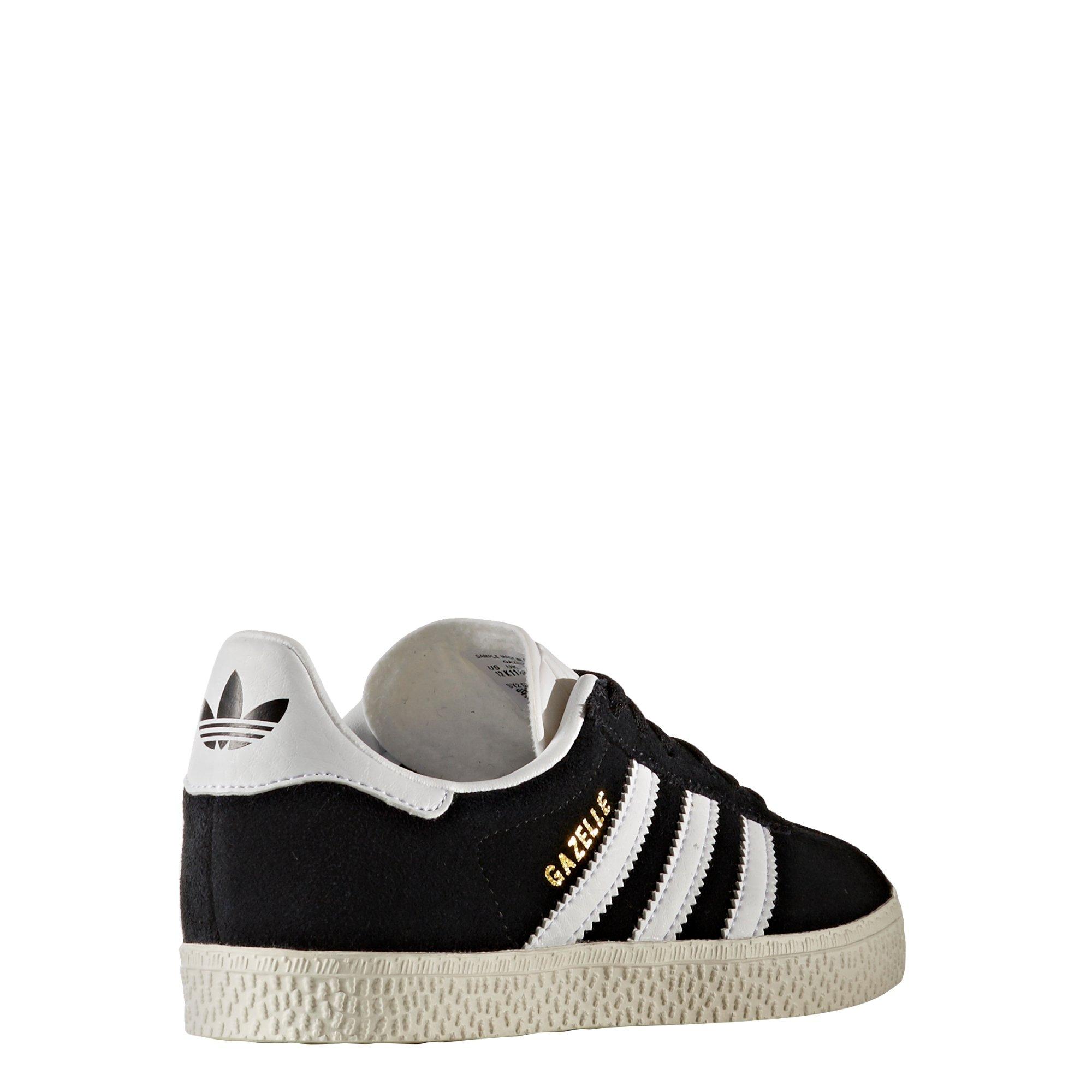 adidas Originals Gazelle "Core Black/Cloud White/Gold Metallic" Preschool Girls' Shoe - BLACK/WHITE/GOLD Thumbnail View 4