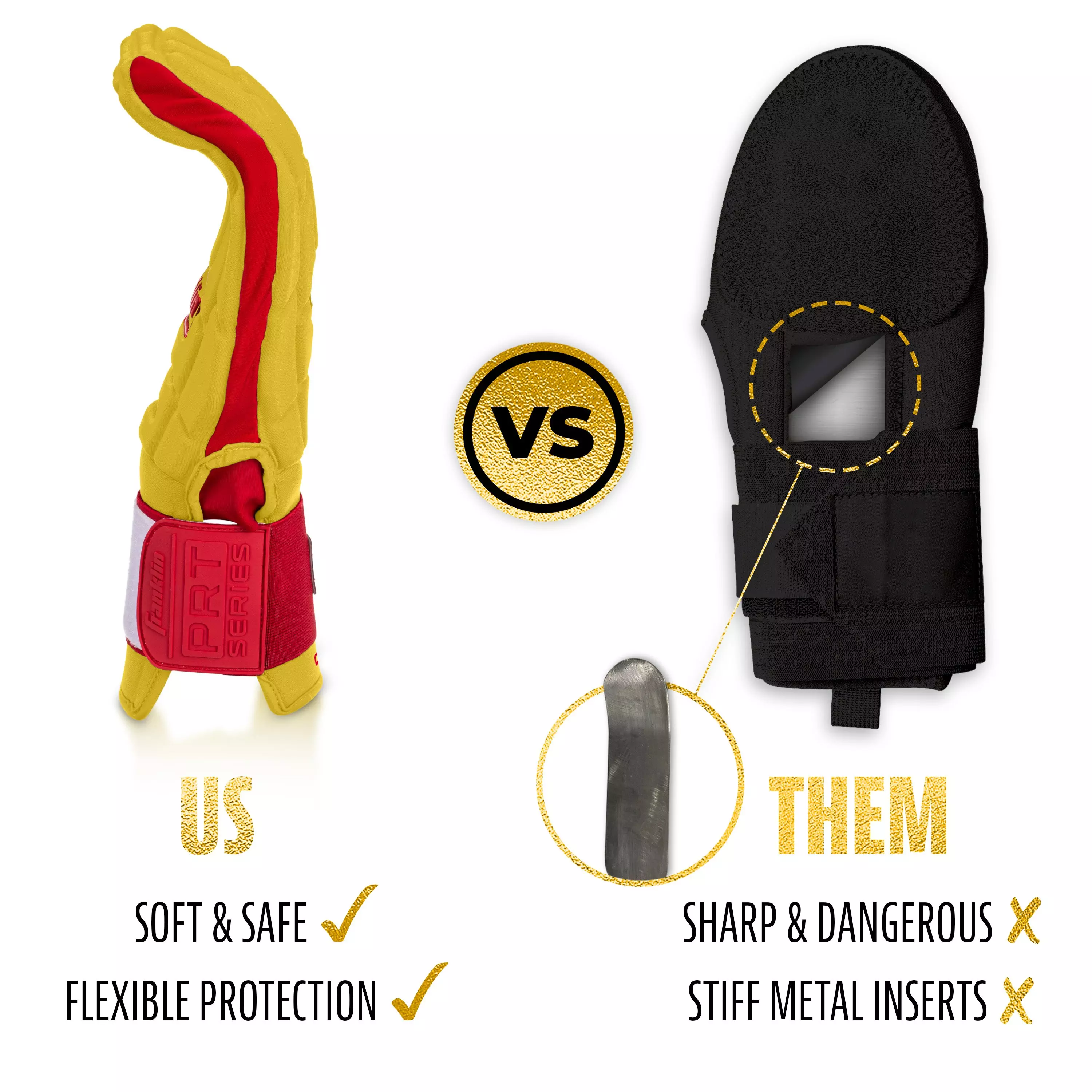 Franklin Sports MLB Adult CFX Slider PRT Protective Sliding Glove - Yellow/Red - YELLOW/RED