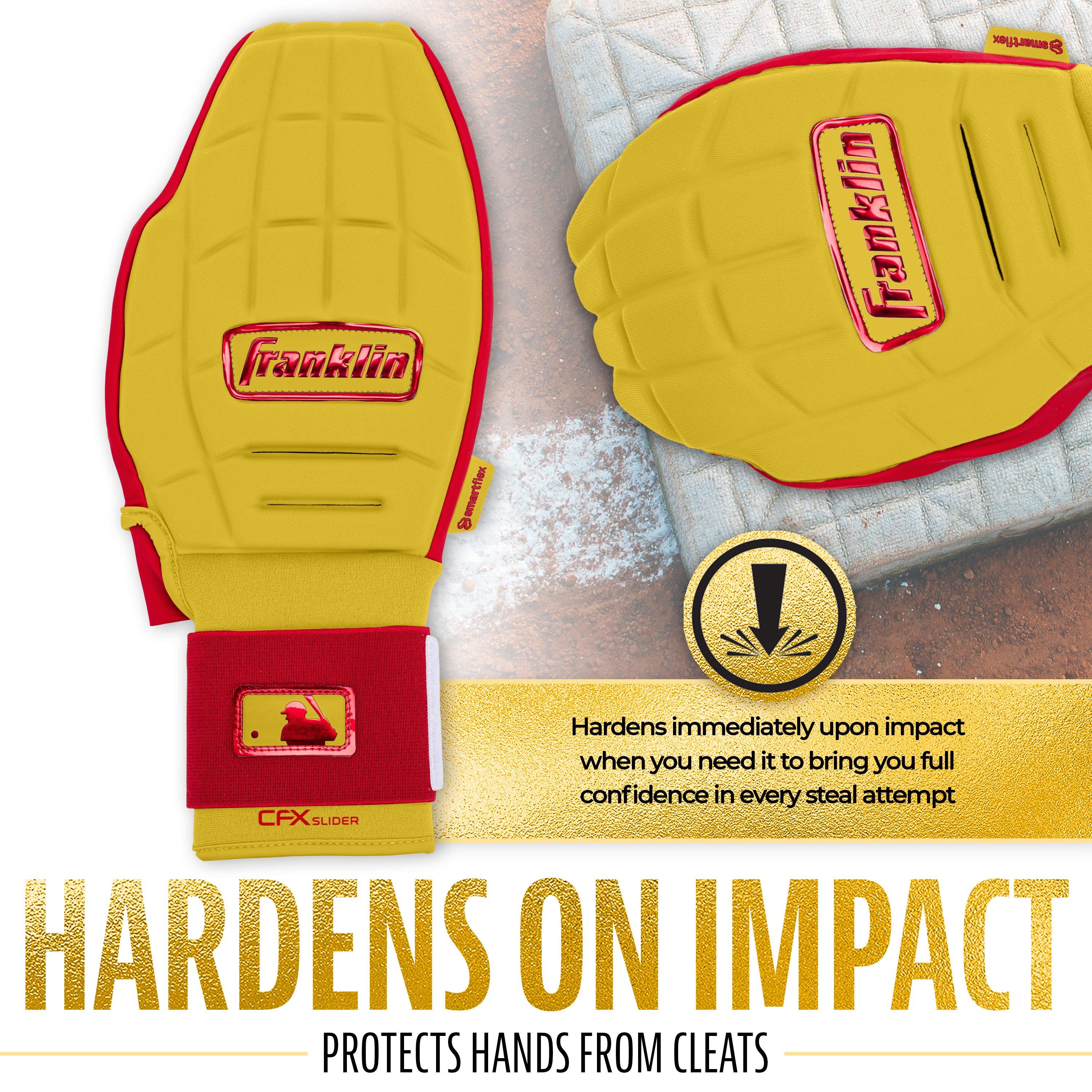 Franklin Sports MLB Adult CFX Slider PRT Protective Sliding Glove - Yellow/Red - YELLOW/RED Thumbnail View 6