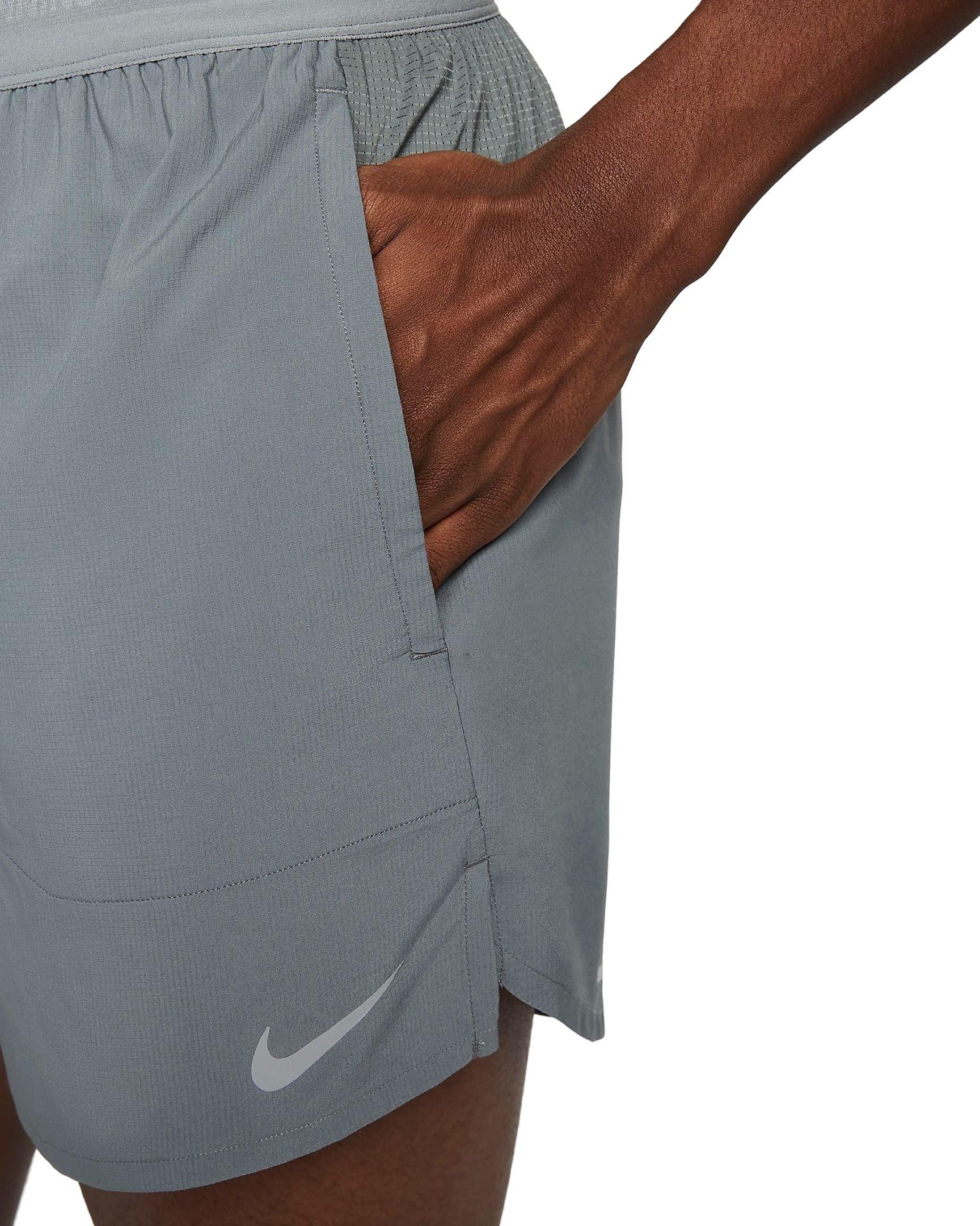 Nike Men's Stride Dri-FIT 5" Brief-Lined Running Shorts - GREY Thumbnail View 3