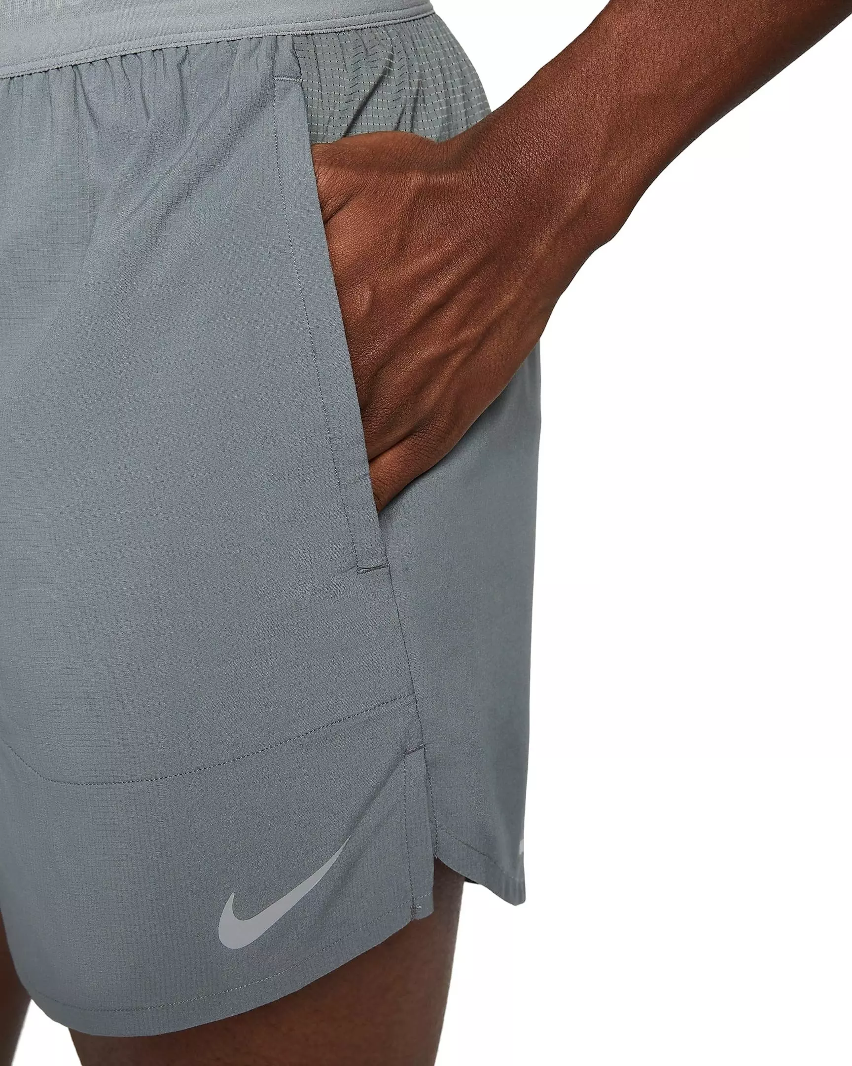 Nike Men's Stride Dri-FIT 5" Brief-Lined Running Shorts - GREY