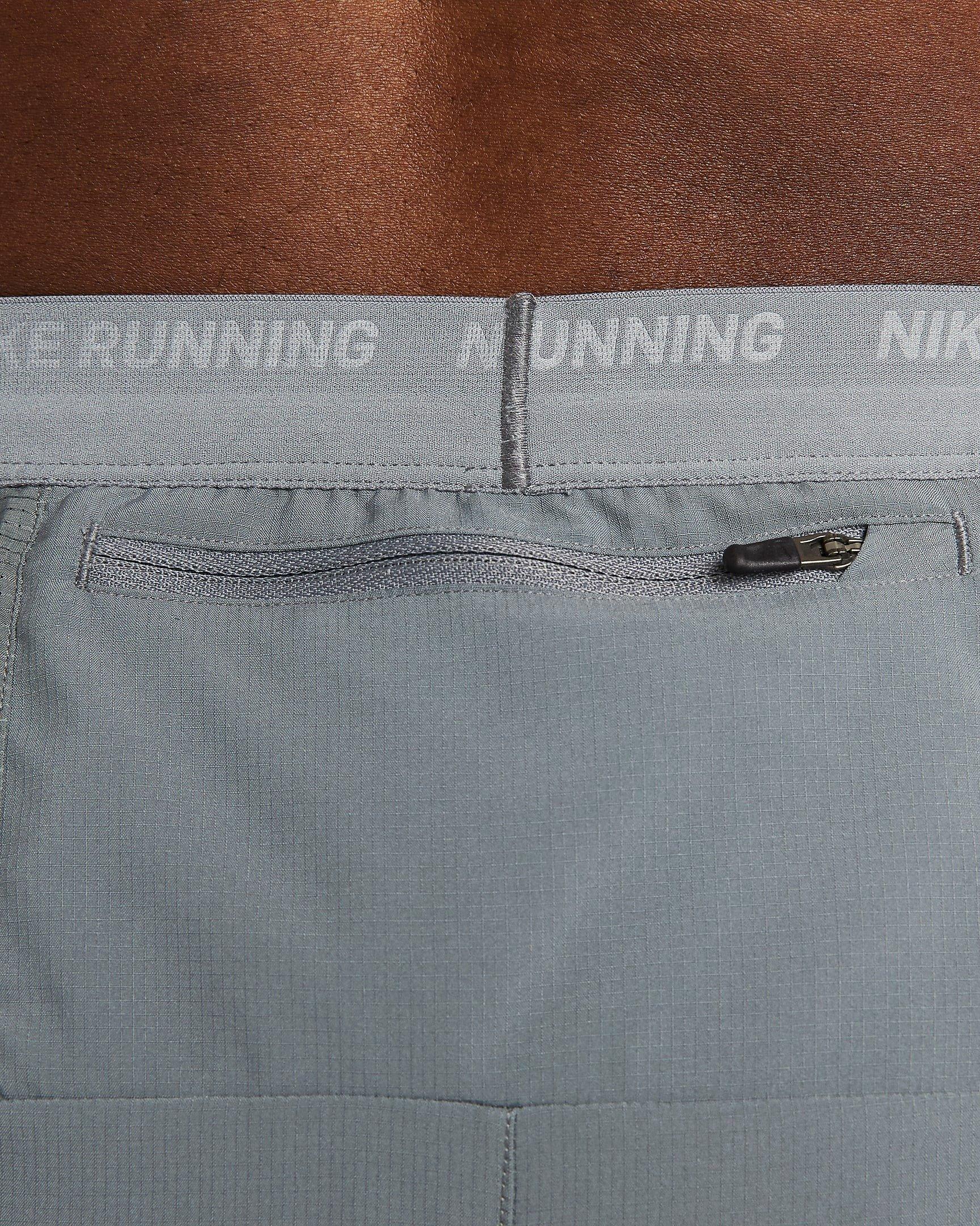 Nike Men's Stride Dri-FIT 5" Brief-Lined Running Shorts - GREY Thumbnail View 4