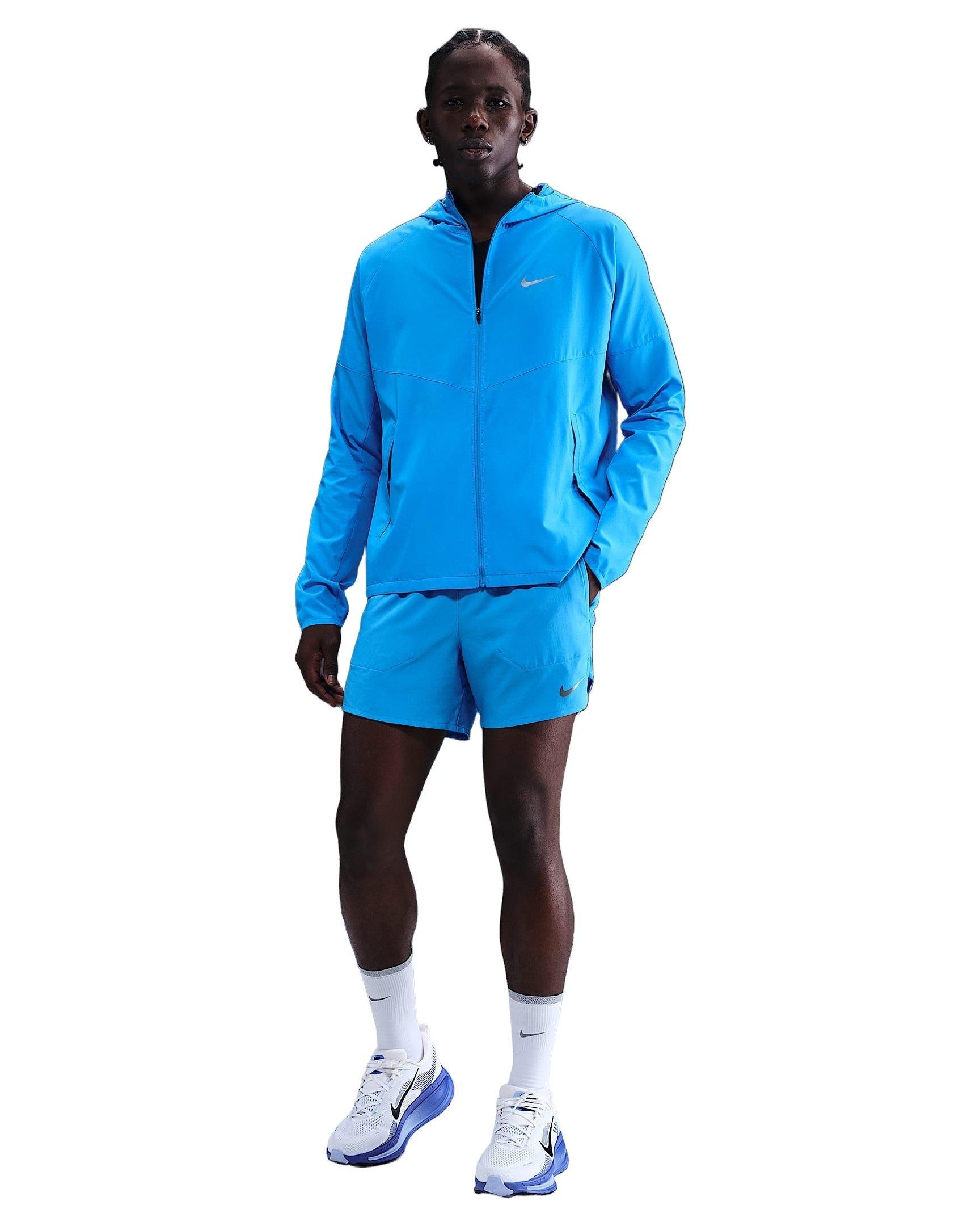 Nike Men's Stride Dri-FIT 5" Brief-Lined Running Shorts - Grey - BLUE Thumbnail View 4