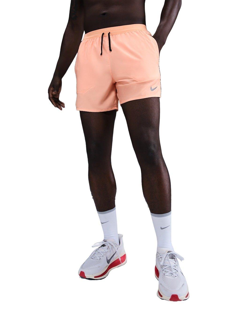 Nike Men's Stride Dri-FIT 5" Brief-Lined Running Shorts - Grey - ORANGE Thumbnail View 1