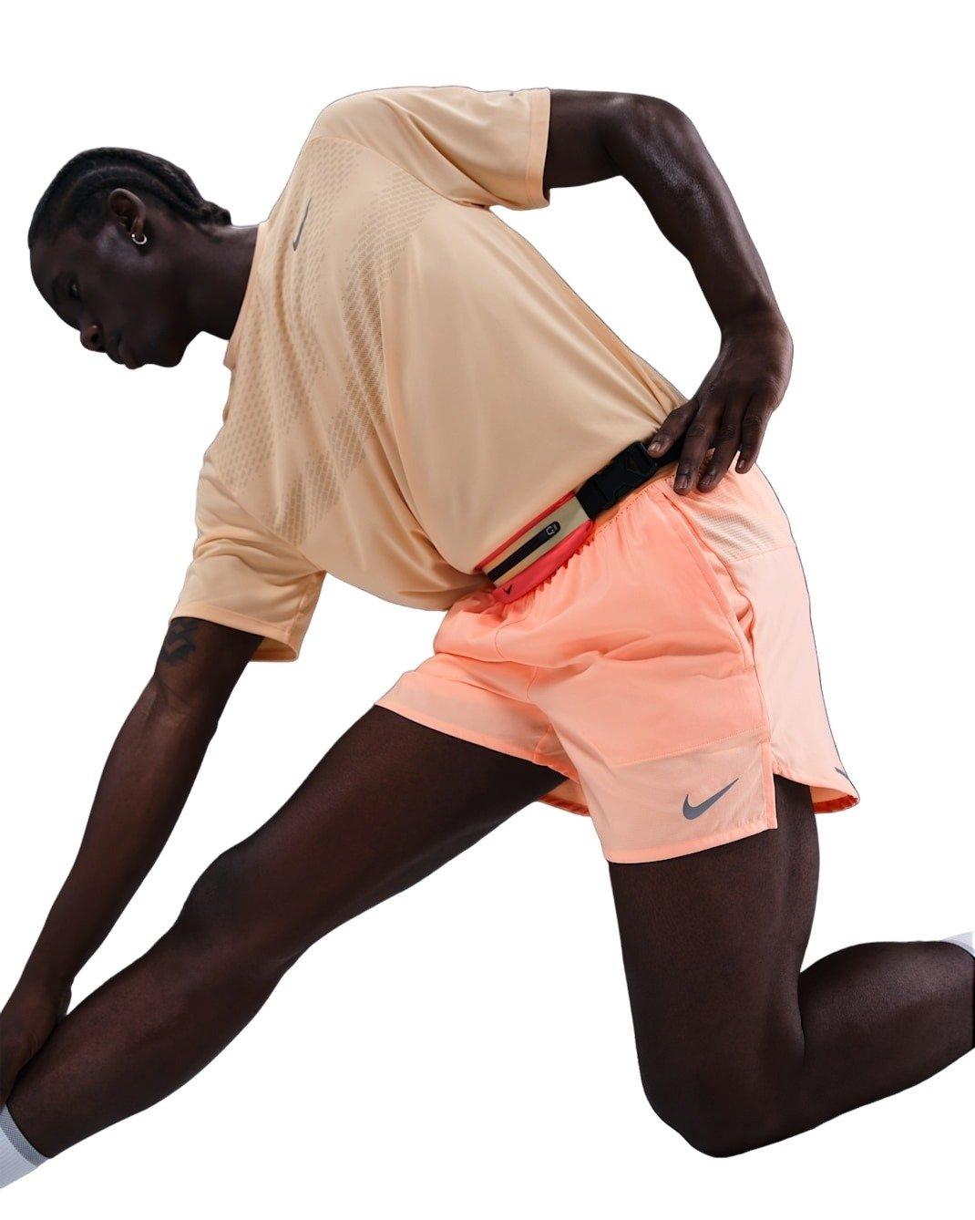 Nike Men's Stride Dri-FIT 5" Brief-Lined Running Shorts - Grey - ORANGE Thumbnail View 3