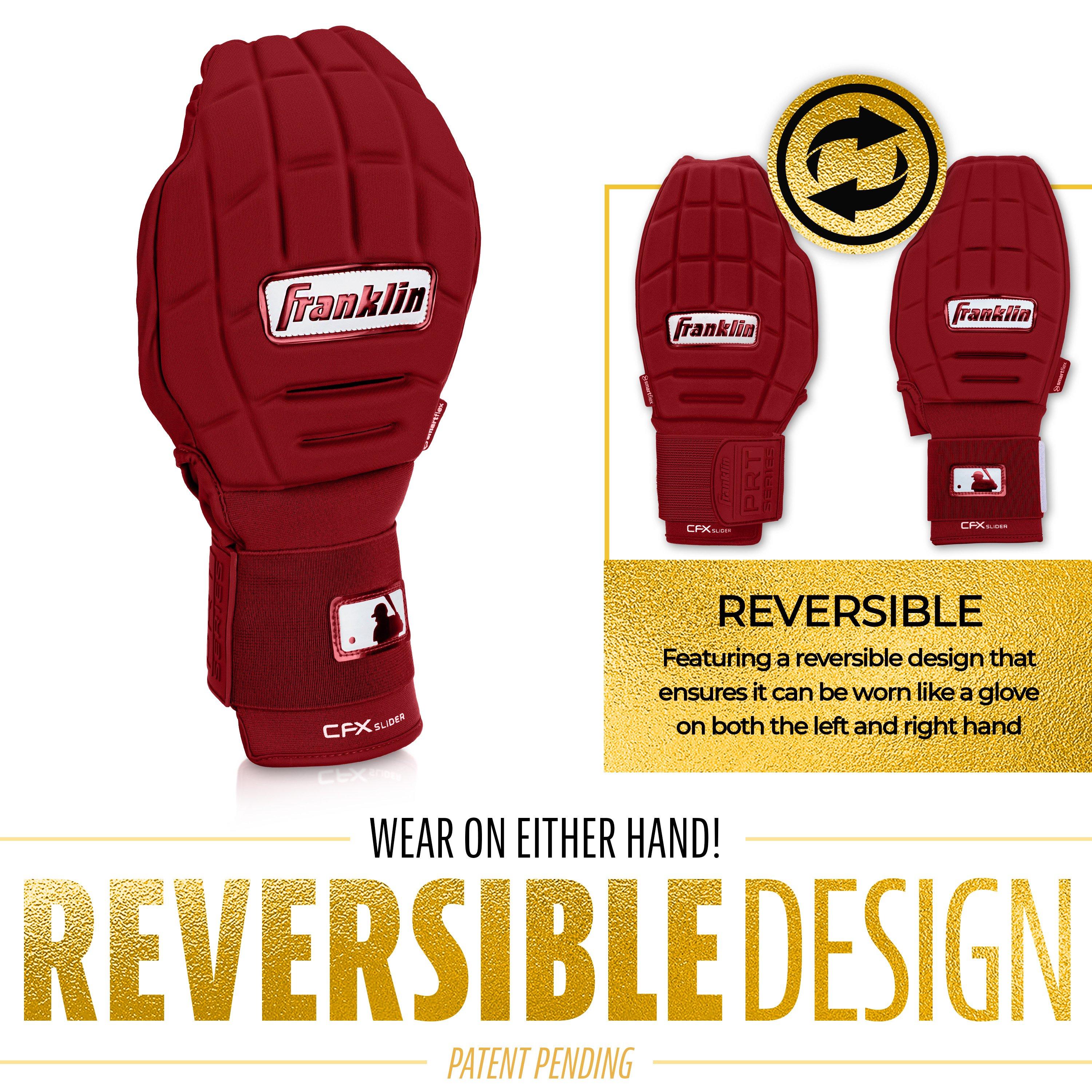 Franklin Sports MLB Adult CFX Slider PRT Protective Sliding Glove - Burgundy - BURGUNDY Thumbnail View 3