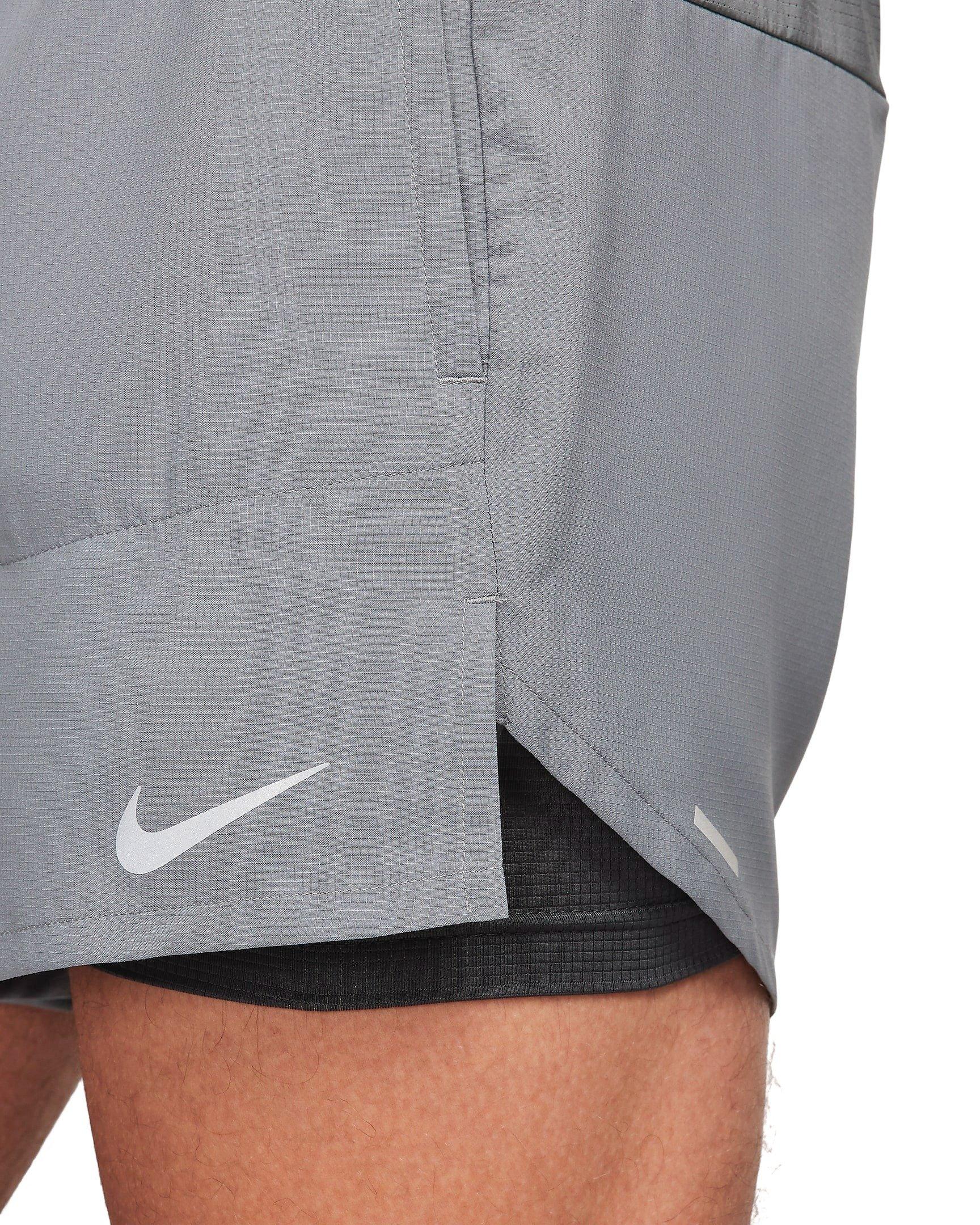 Nike Men's Stride Dri-FIT 5" 2-in-1 Running Shorts - GREY Thumbnail View 4