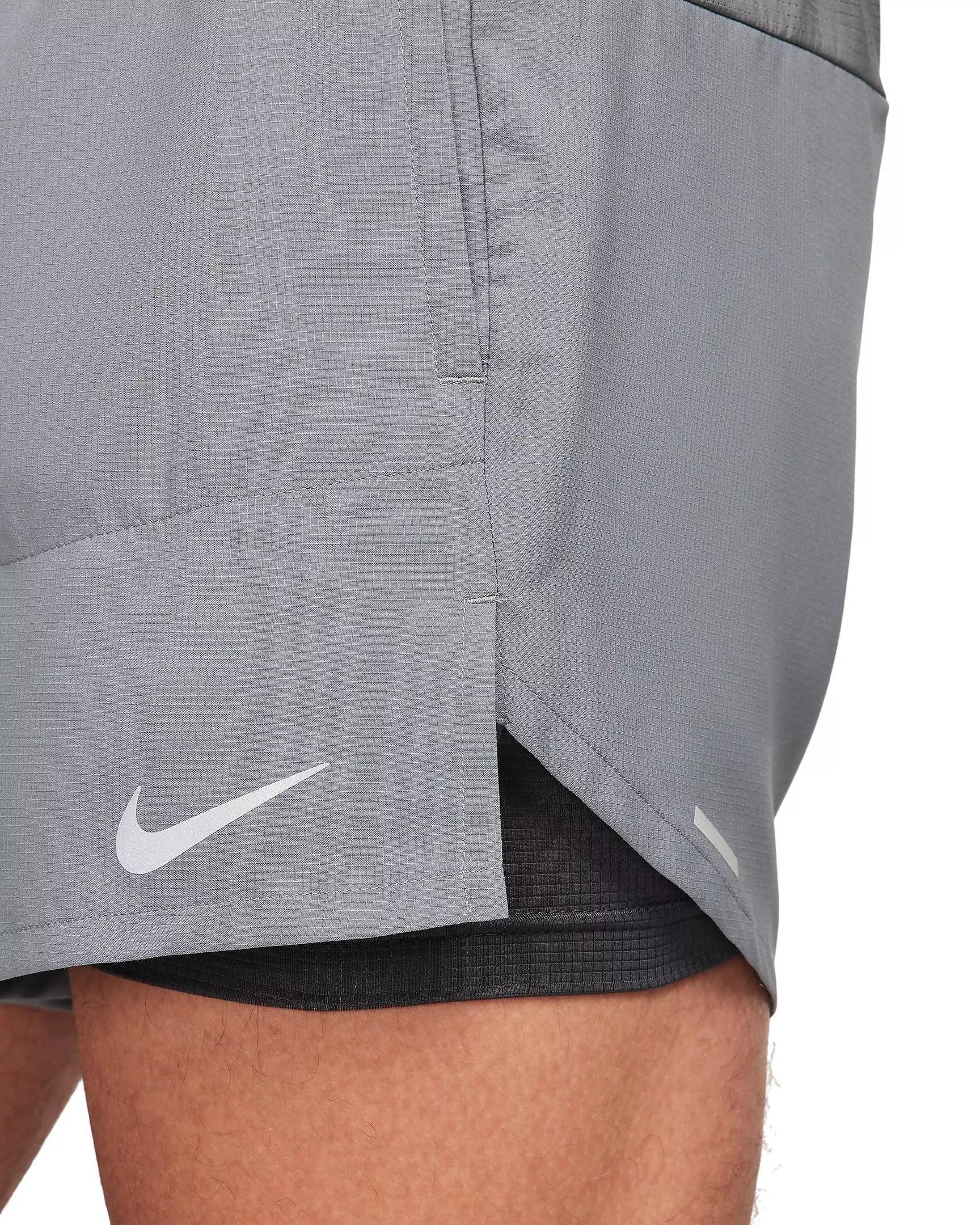 Nike Men's Stride Dri-FIT 5" 2-in-1 Running Shorts - GREY