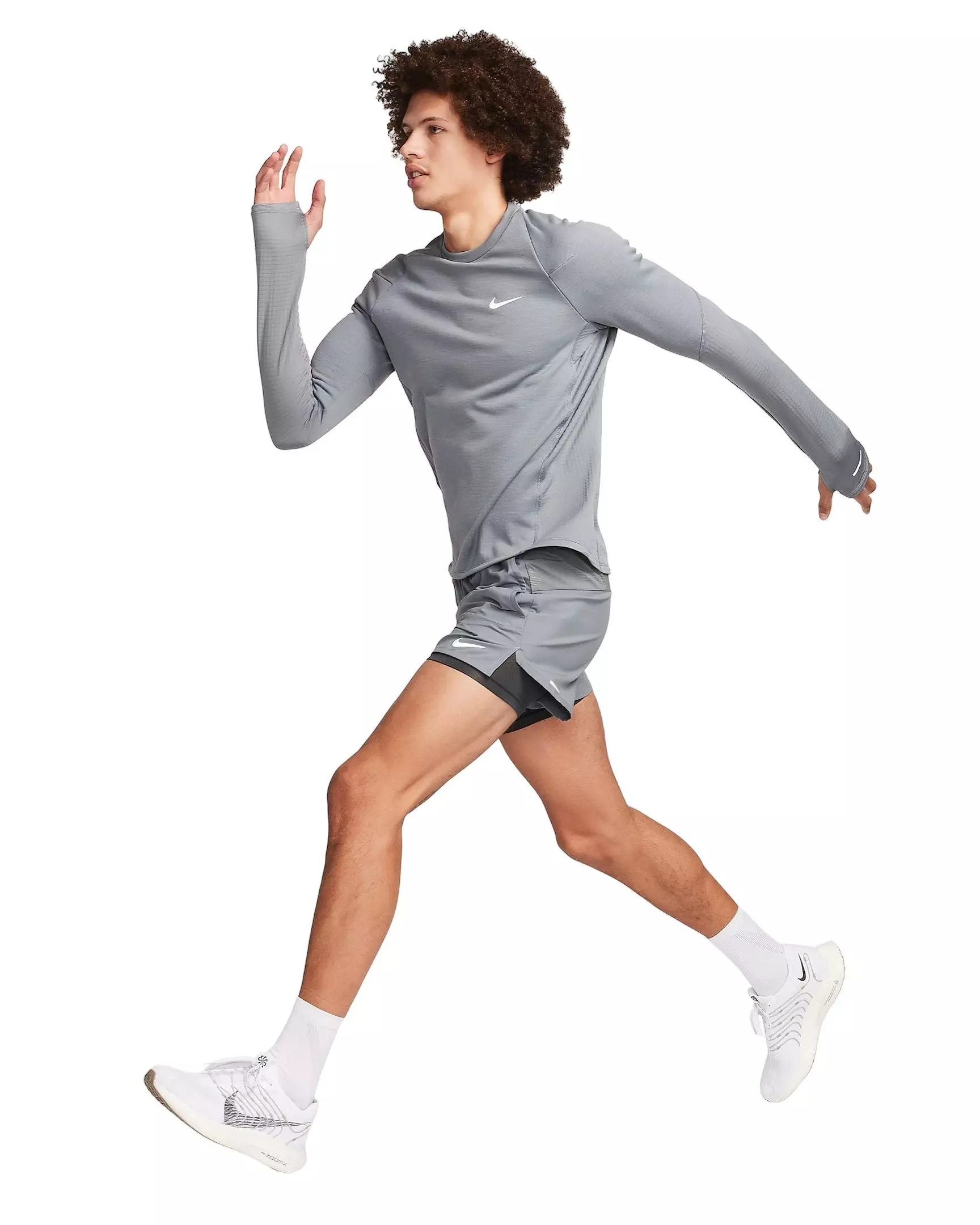 Nike Men's Stride Dri-FIT 5" 2-in-1 Running Shorts - GREY