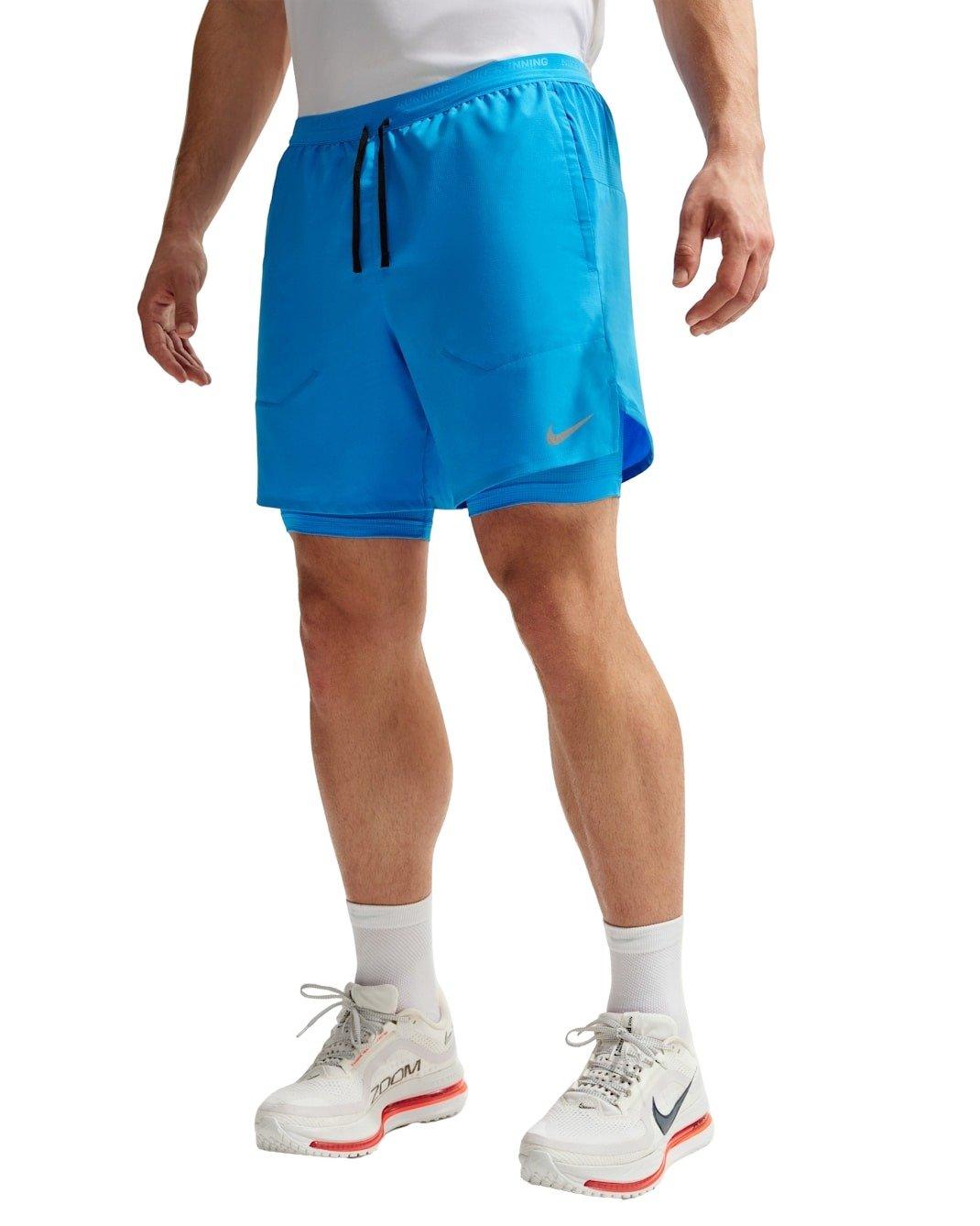 Nike Men's Stride Dri-FIT 5" 2-in-1 Running Shorts - Grey - BLUE Thumbnail View 1
