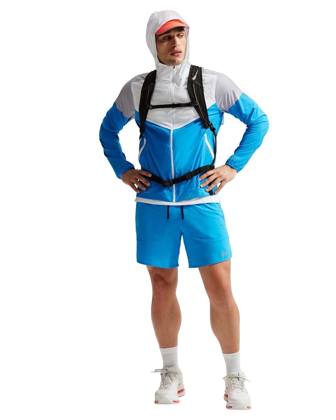 Nike Men's Stride Dri-FIT 5" 2-in-1 Running Shorts - Grey - BLUE Thumbnail View 4