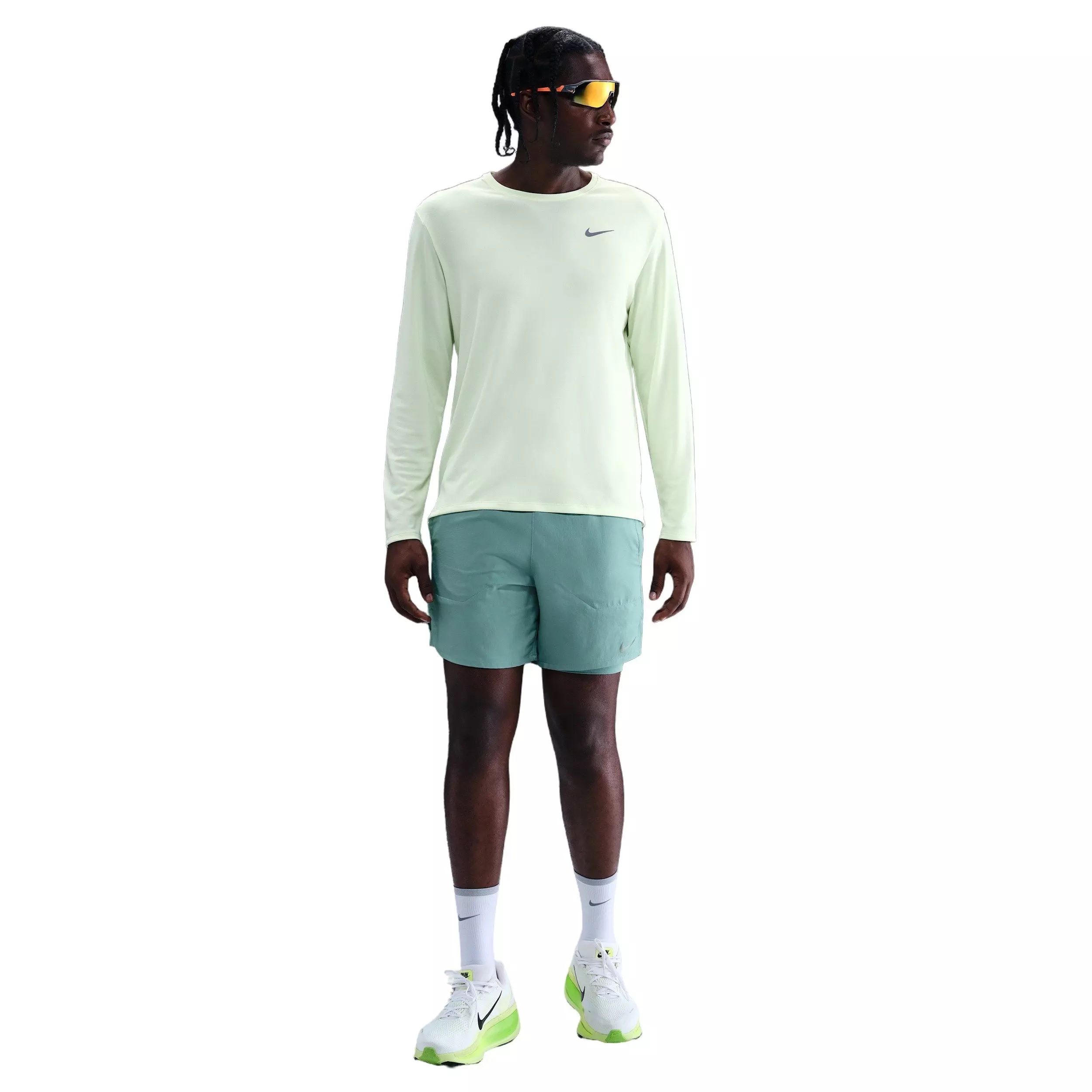 Nike Men's Stride Dri-FIT 5" 2-in-1 Running Shorts - Grey - GREEN