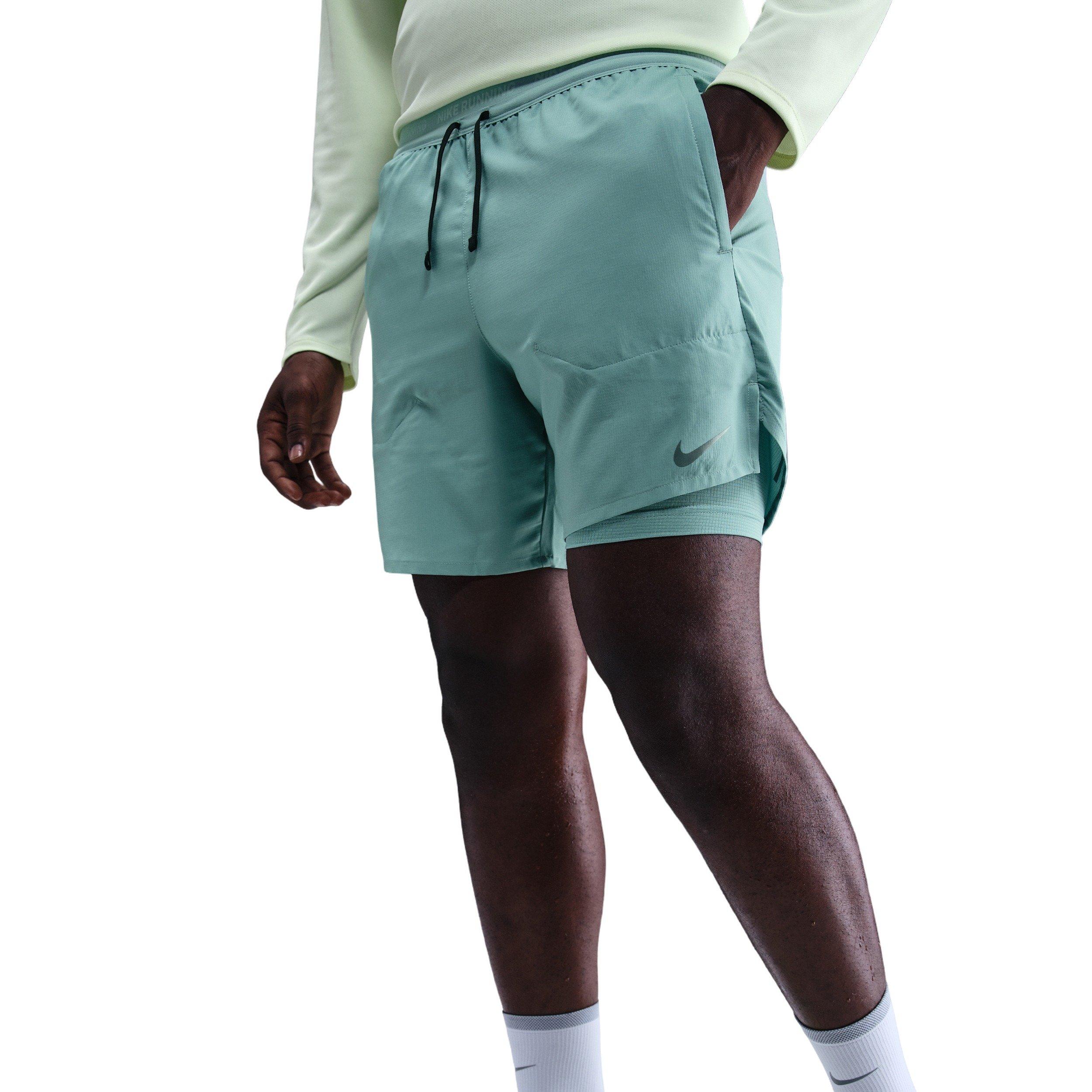Nike Men's Stride Dri-FIT 5" 2-in-1 Running Shorts - GREEN Thumbnail View 5