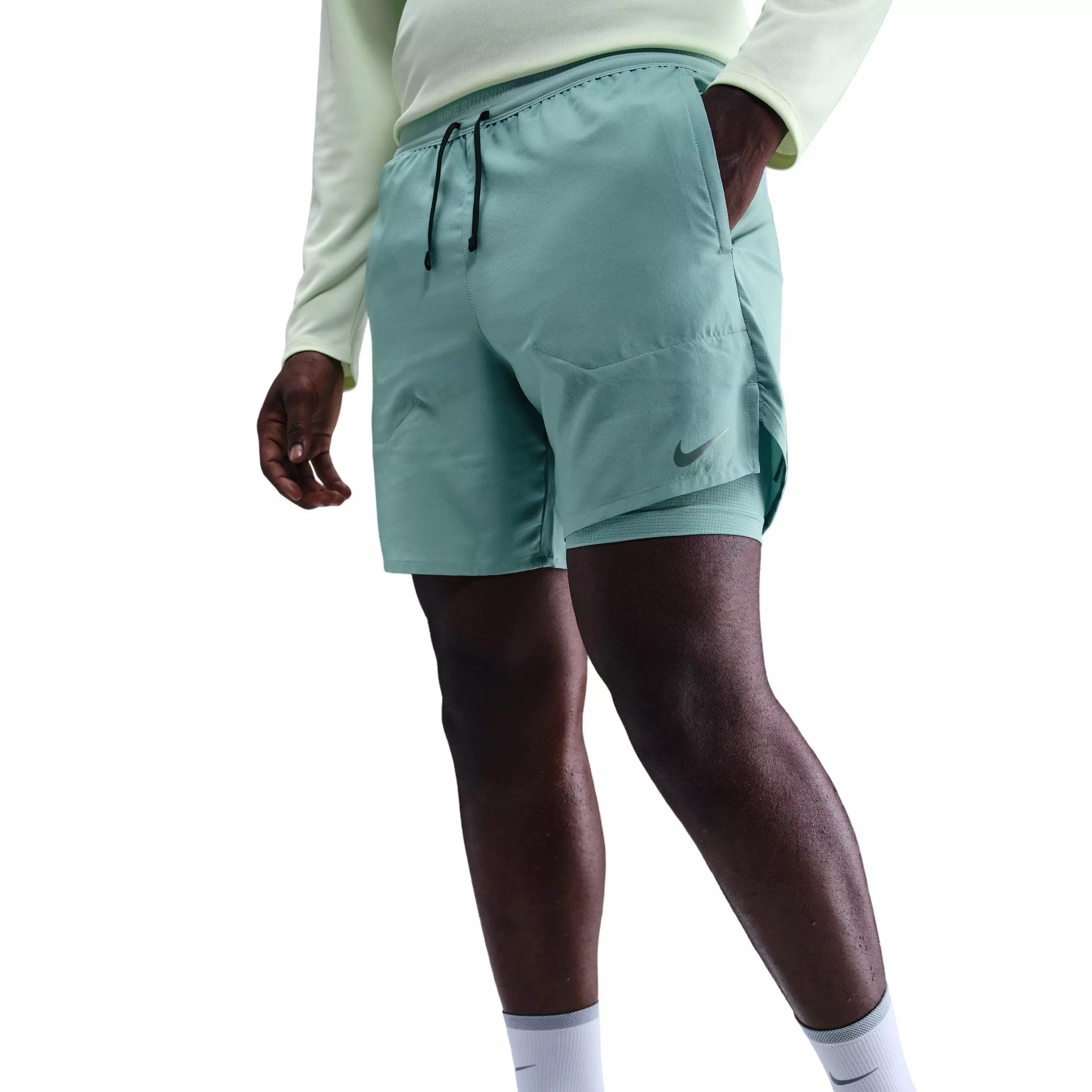 Nike Men's Stride Dri-FIT 5" 2-in-1 Running Shorts - GREEN