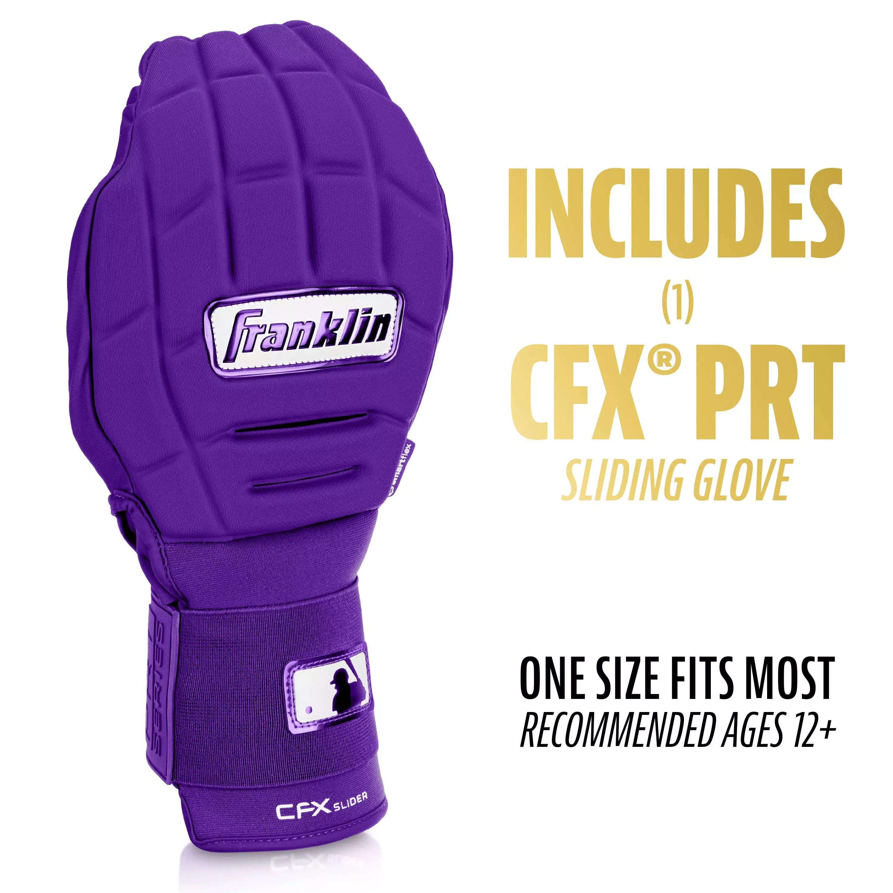 Franklin Sports MLB Adult CFX Slider PRT Protective Sliding Glove - Purple - PURPLE