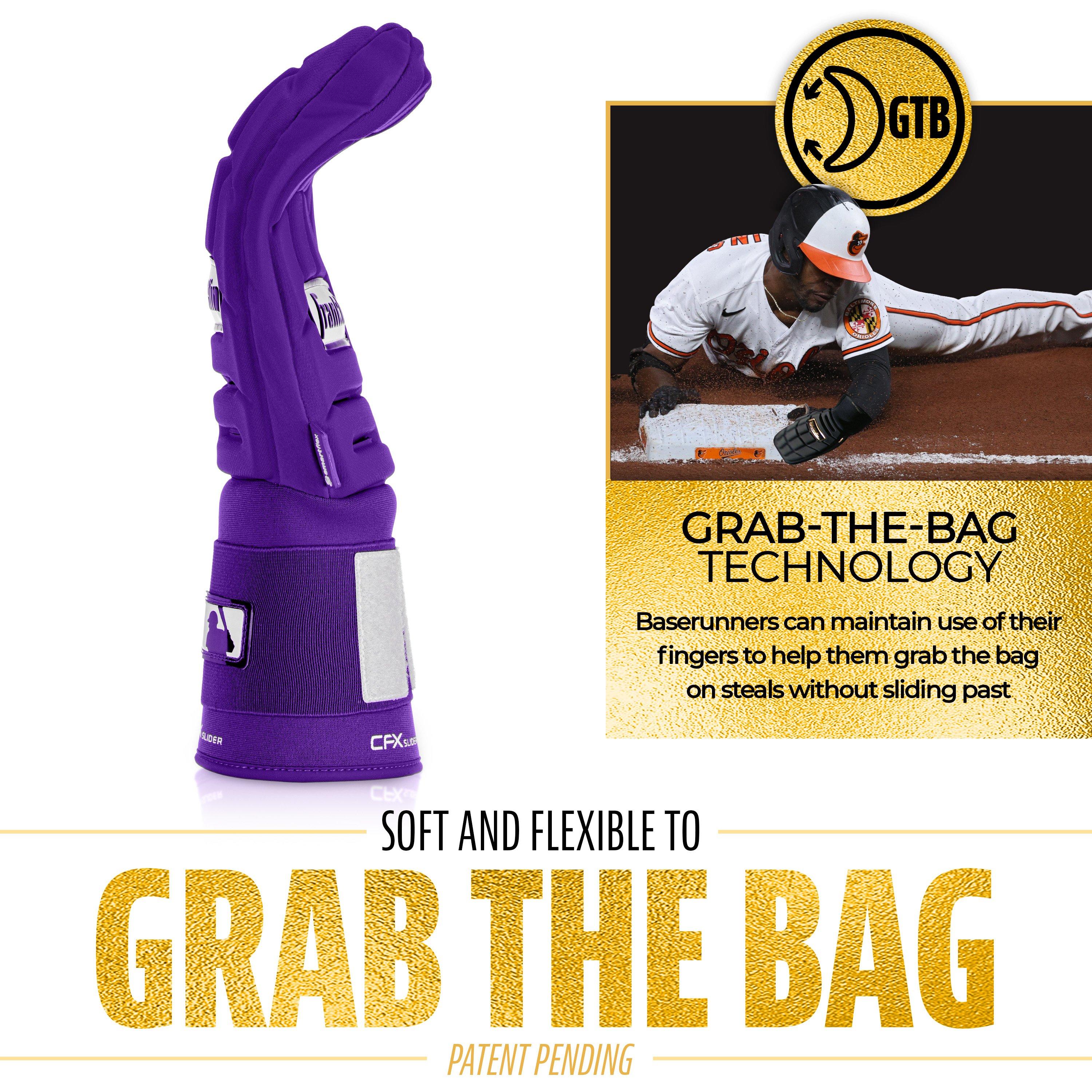 Franklin Sports MLB Adult CFX Slider PRT Protective Sliding Glove - Purple - PURPLE Thumbnail View 5