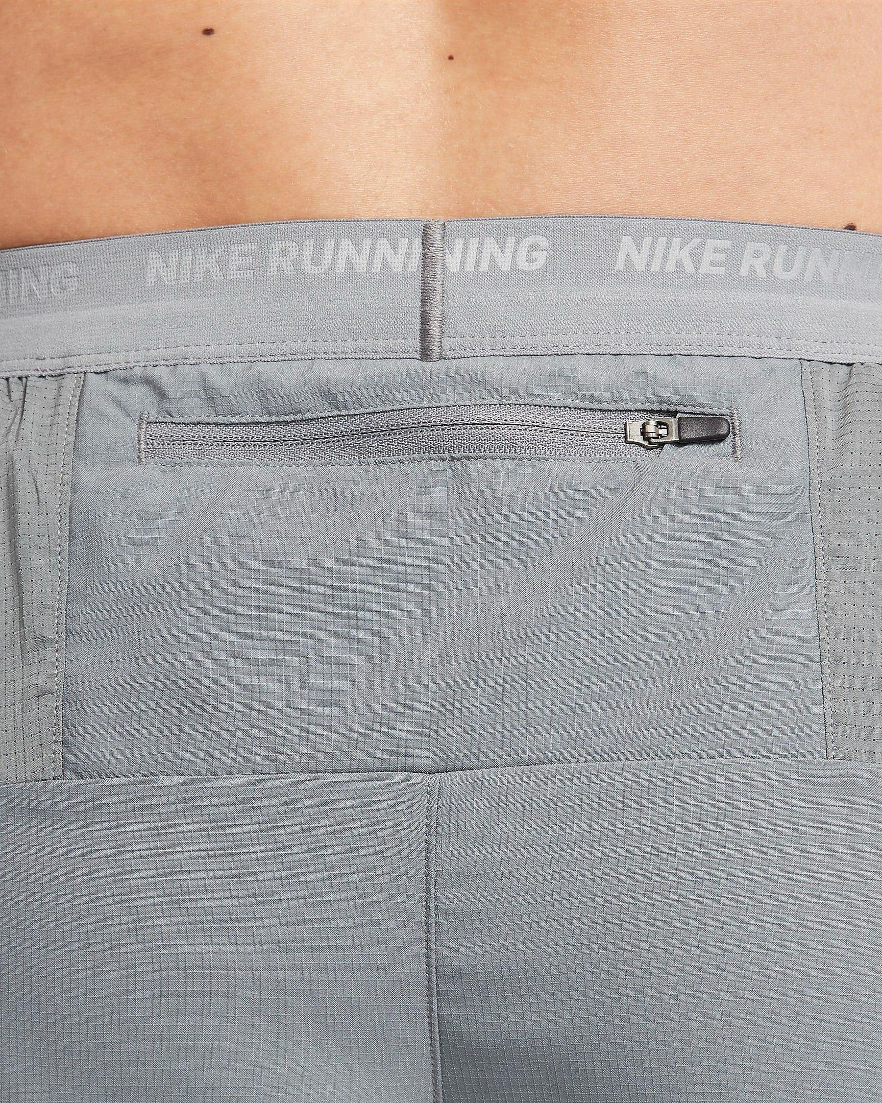 Nike Men's Stride Dri-FIT 7" brief-Lined Running Shorts - GREY Thumbnail View 5