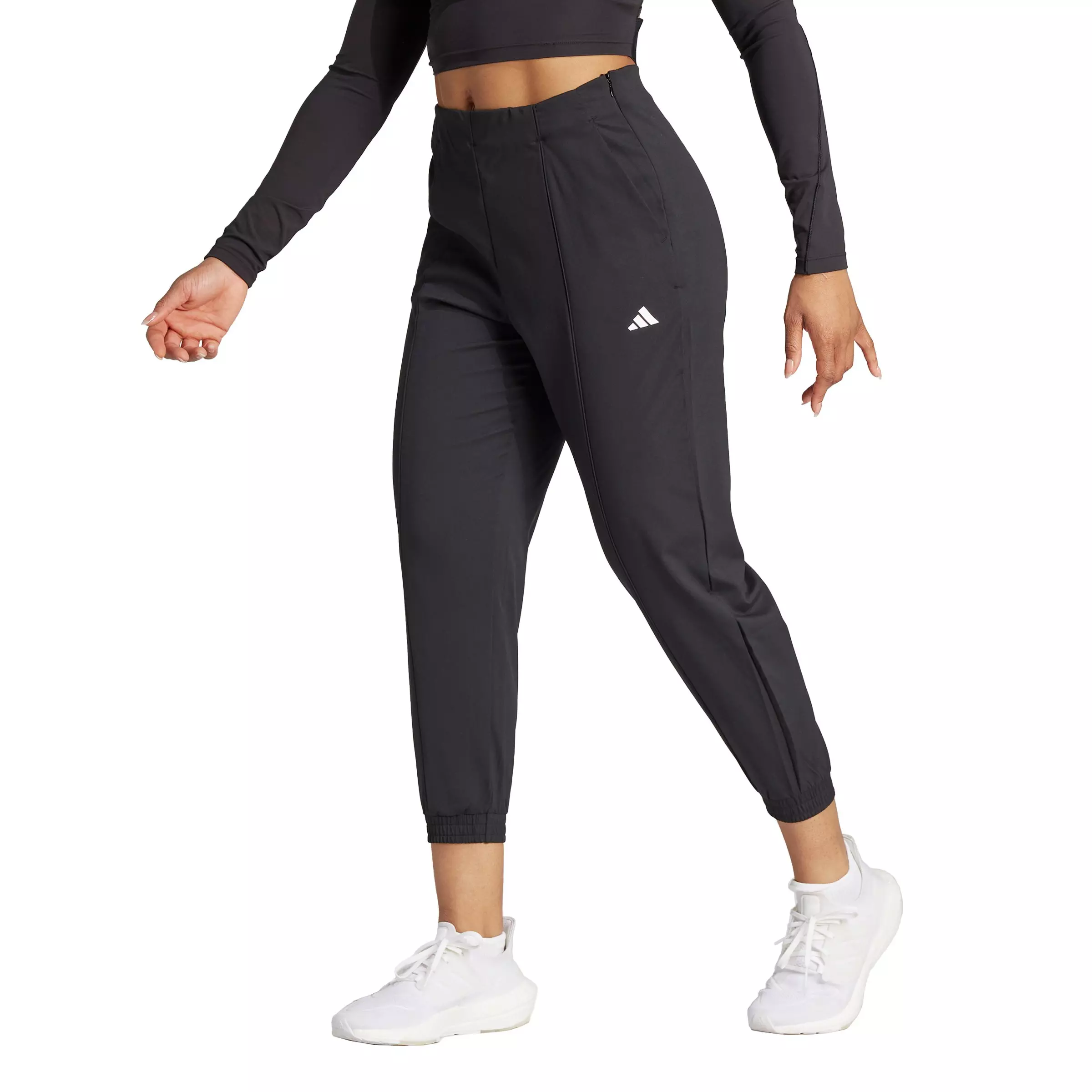 adidas Women's AEROREADY Train Essentials Minimal Branding Woven Joggers - Black - BLACK