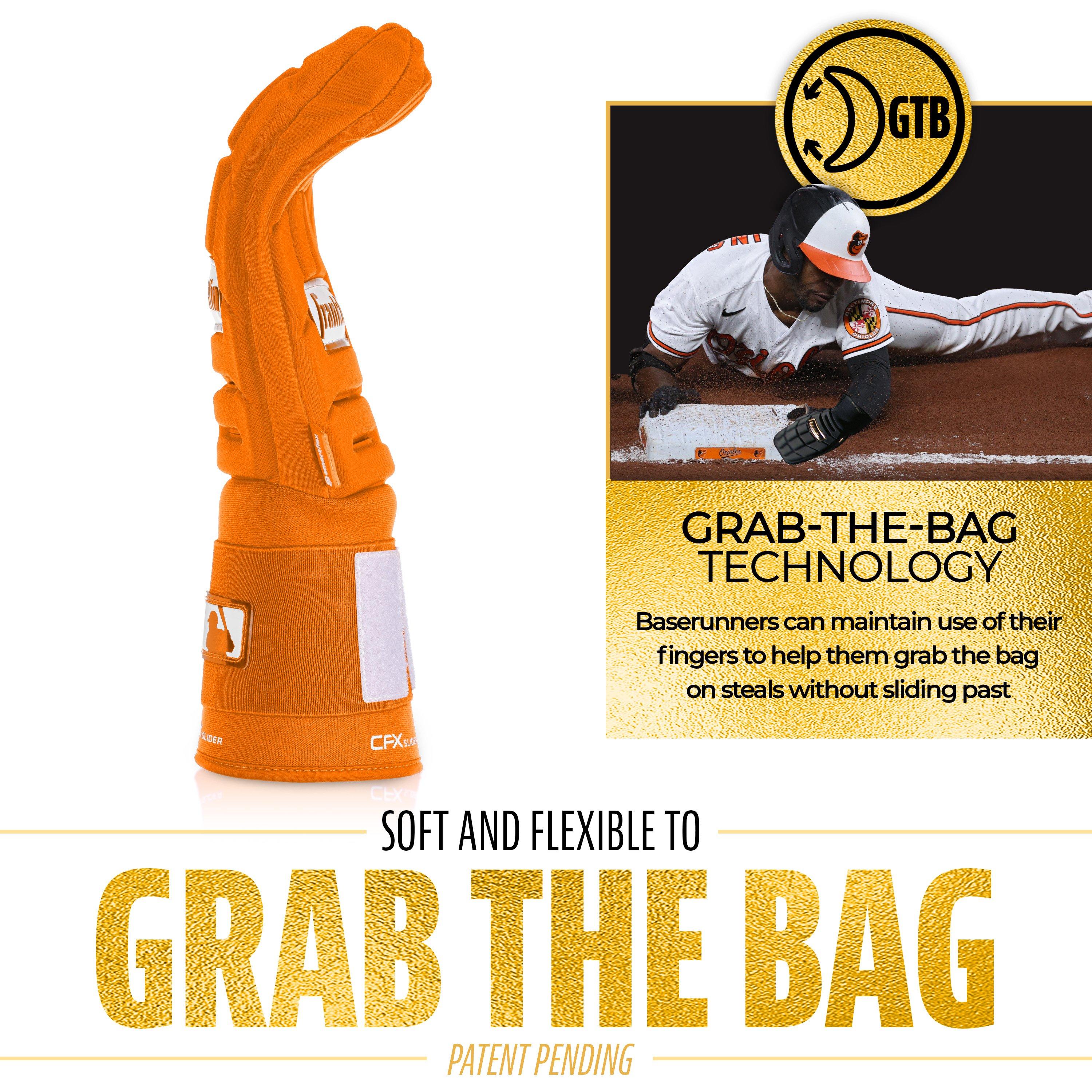 Franklin Sports MLB Adult CFX Slider PRT Protective Sliding Glove - Orange - ORANGE Thumbnail View 4