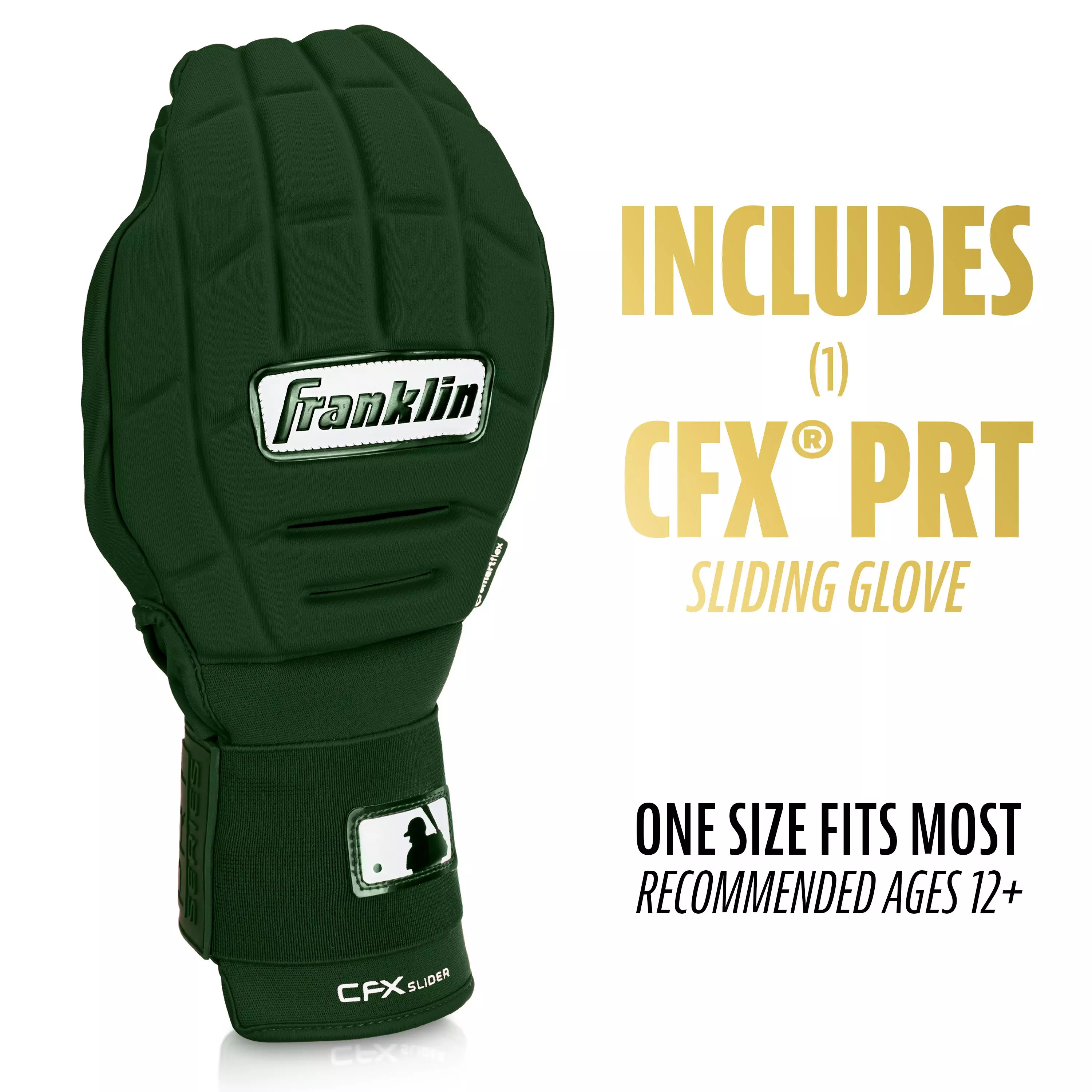 Franklin Sports MLB Adult CFX Slider PRT Protective Sliding Glove - Forrest Green - FOREST GREEN